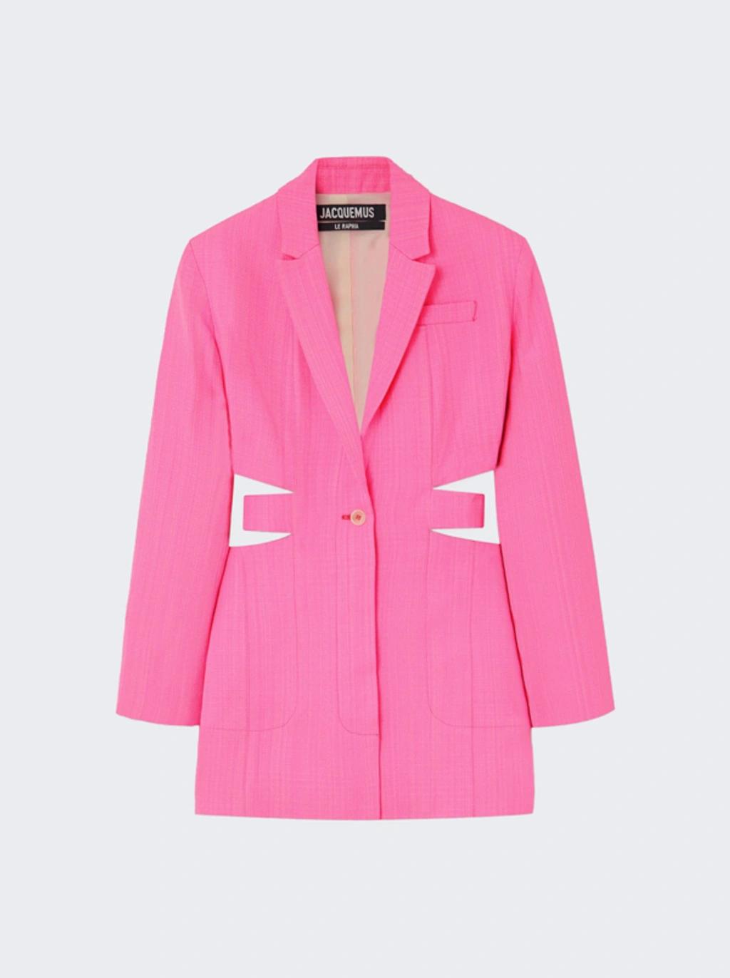 JACQUEMUS Bari Cutout Single-breasted Mini Blazer Dress In Pink Product Image