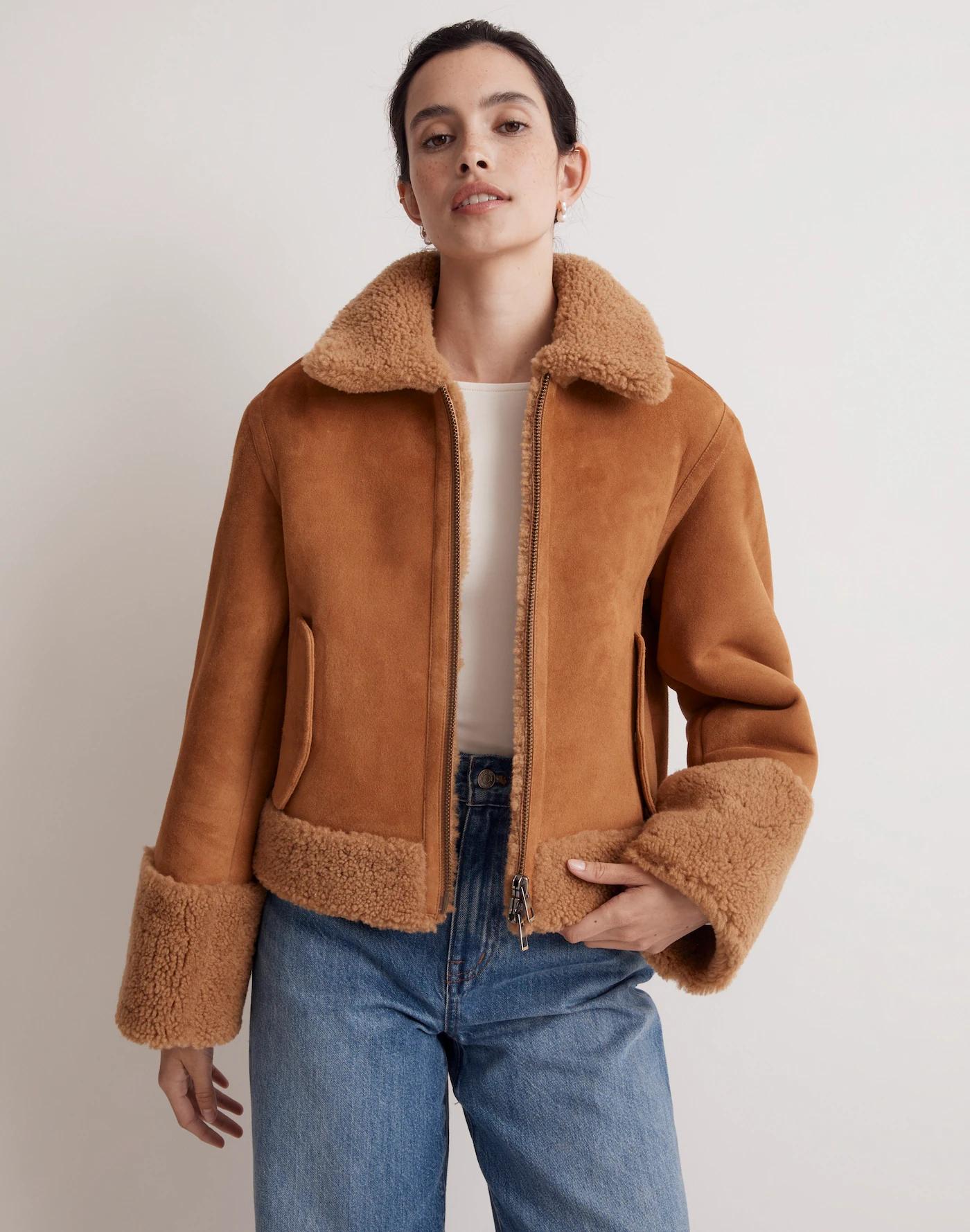 Shearling Zip-Front Jacket Product Image