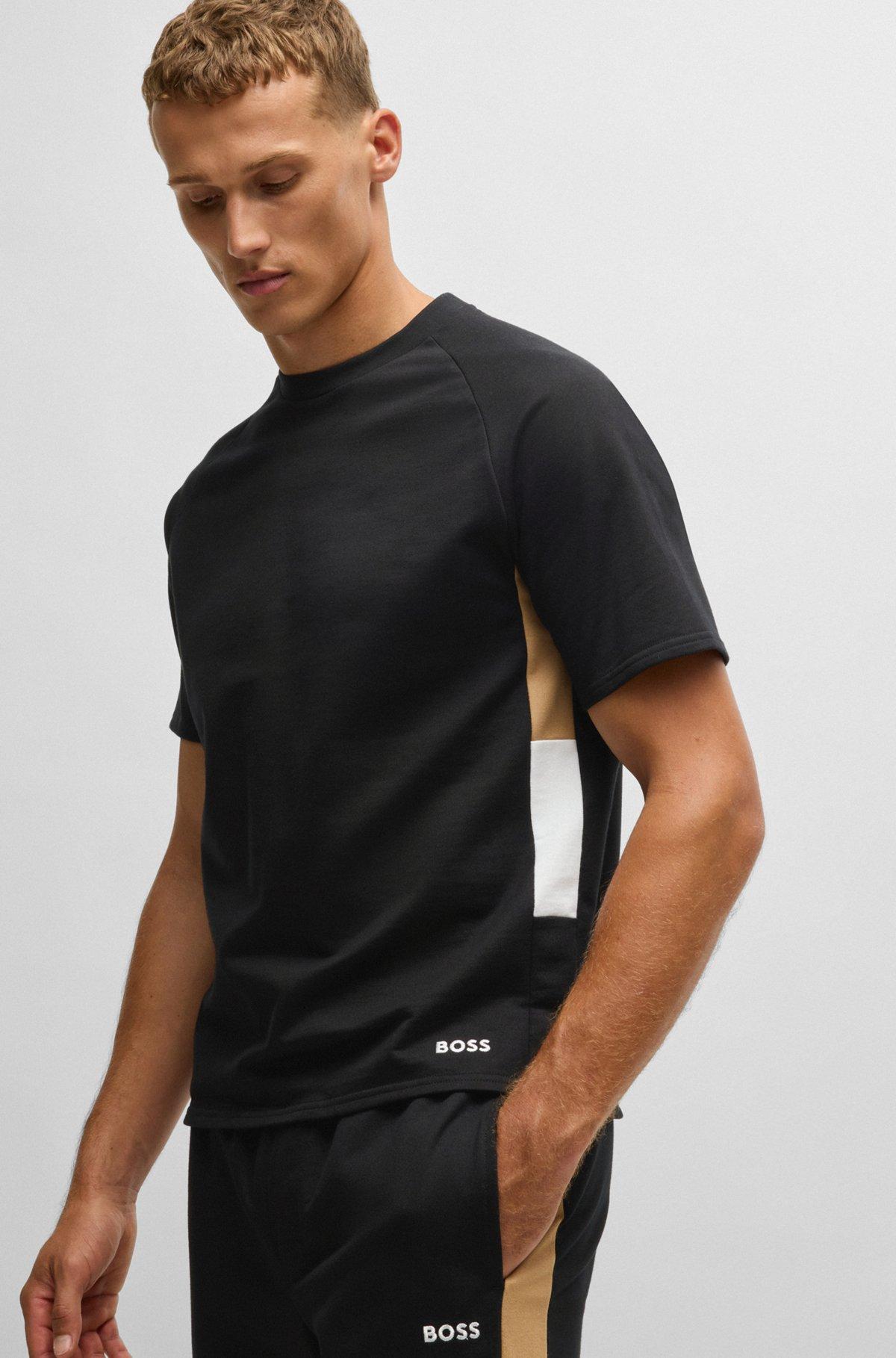 Cotton-terry T-shirt with contrast side panels Product Image