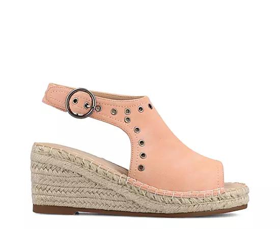 Journee Crisie Women's Ankle Strap Espadrille Wedge Sandals,  Product Image