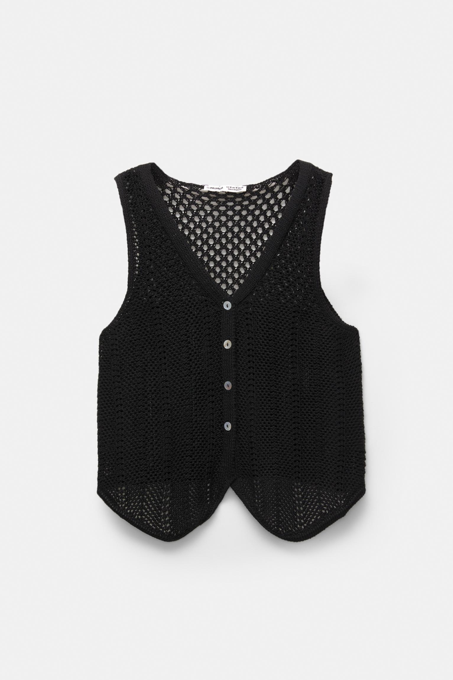 Crochet buttoned vest Product Image
