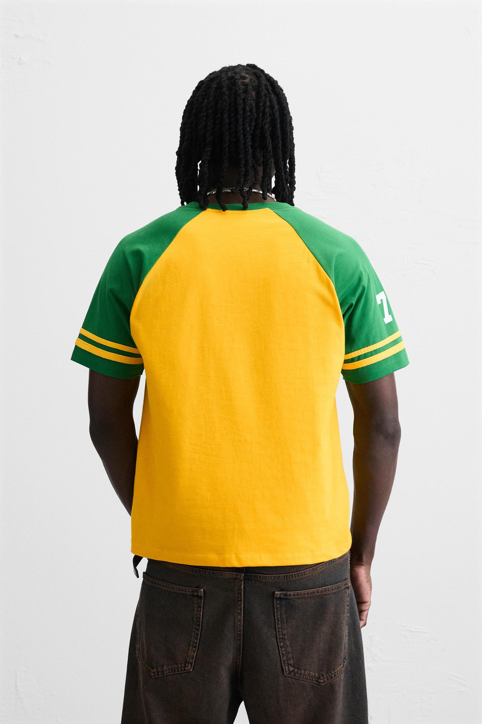 COLOR BLOCK EMBROIDERED T-SHIRT Product Image