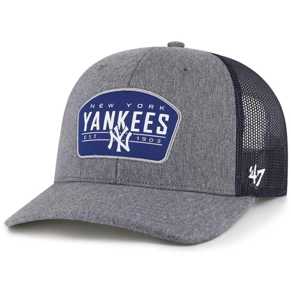 Men's '47 Charcoal/Navy New York Yankees Slate Trucker Snapback Hat Product Image
