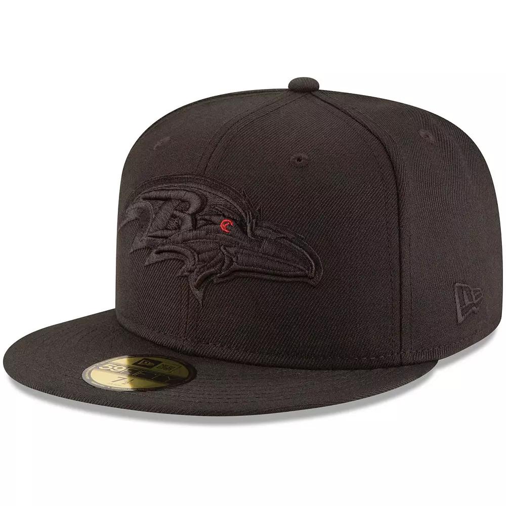 Men's New Era Baltimore Ravens Black on Black 59FIFTY Fitted Hat, Size: 7 3/4 Product Image