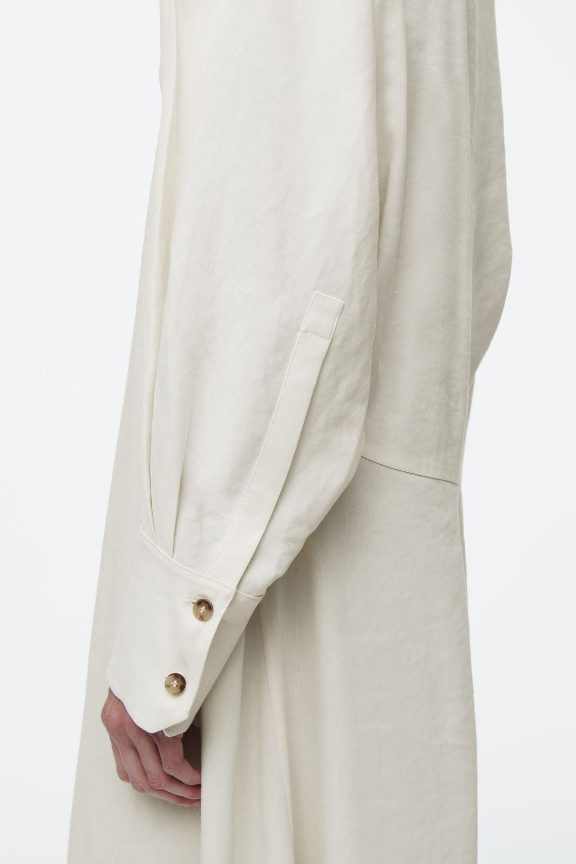 V-NECK LINEN SHIRT DRESS Product Image