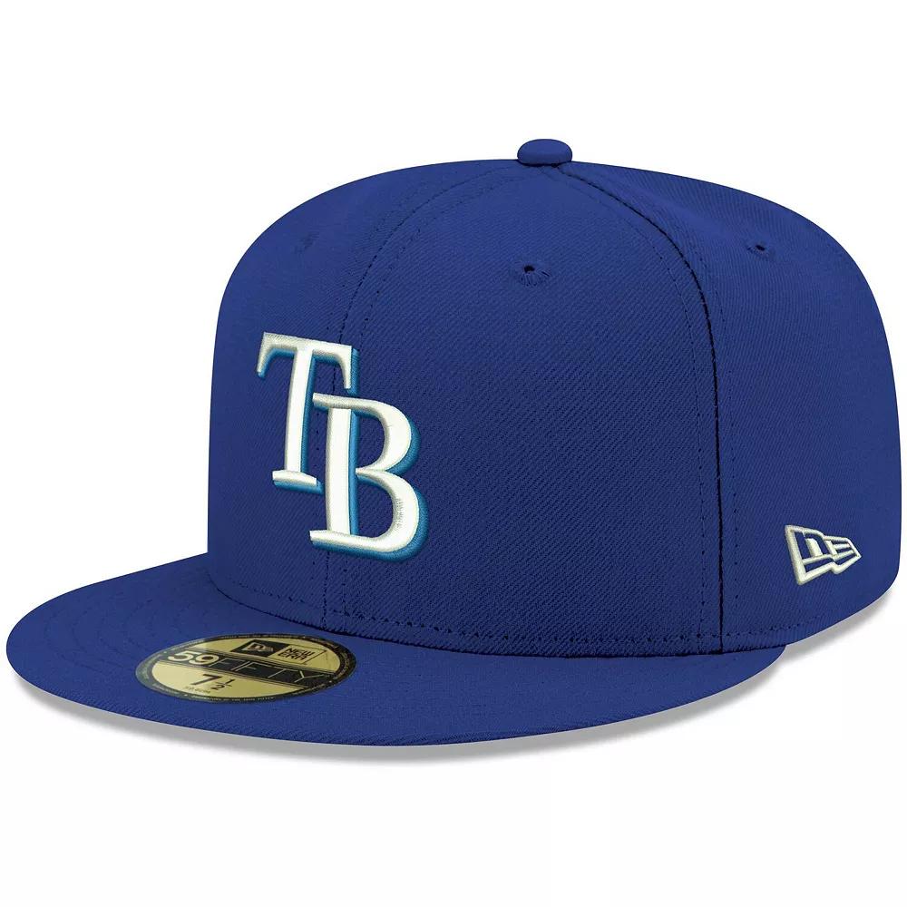 Men's New Era Royal Tampa Bay Rays White Logo 59FIFTY Fitted Hat,  Product Image