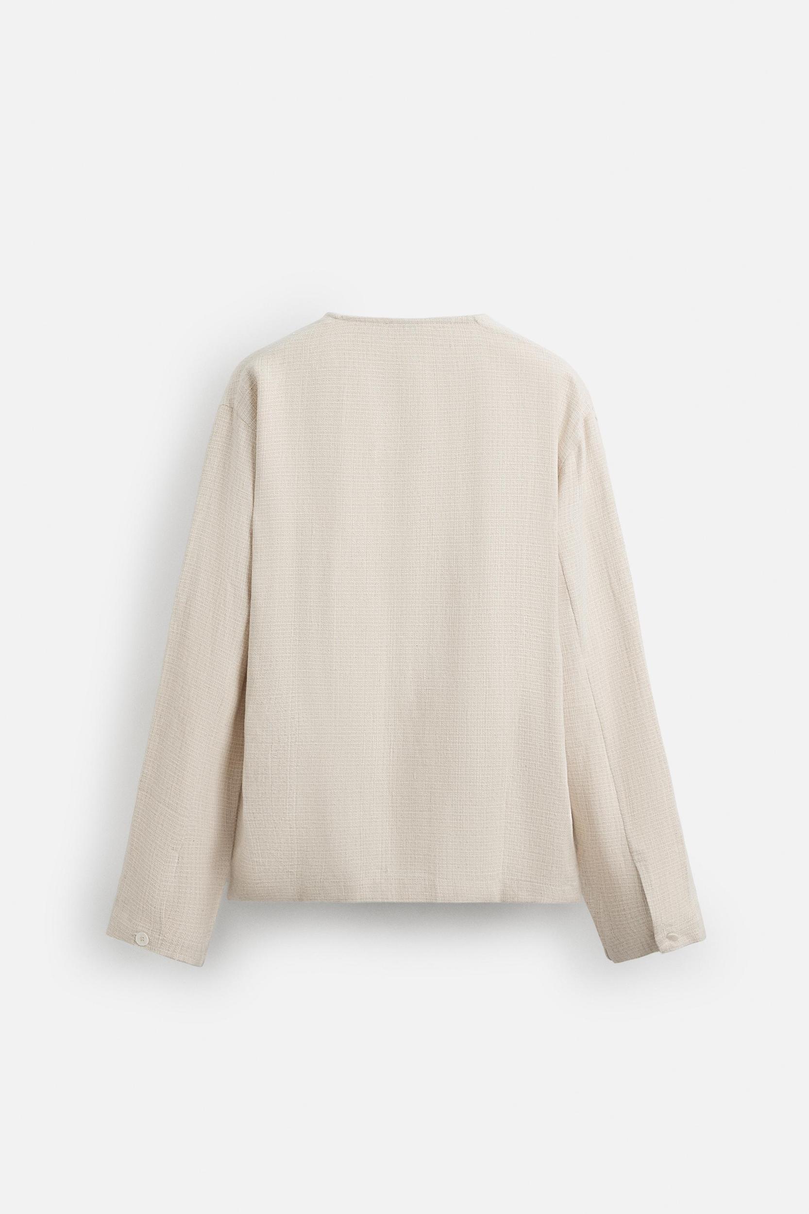 TEXTURED LINEN BLEND POLO SHIRT Product Image