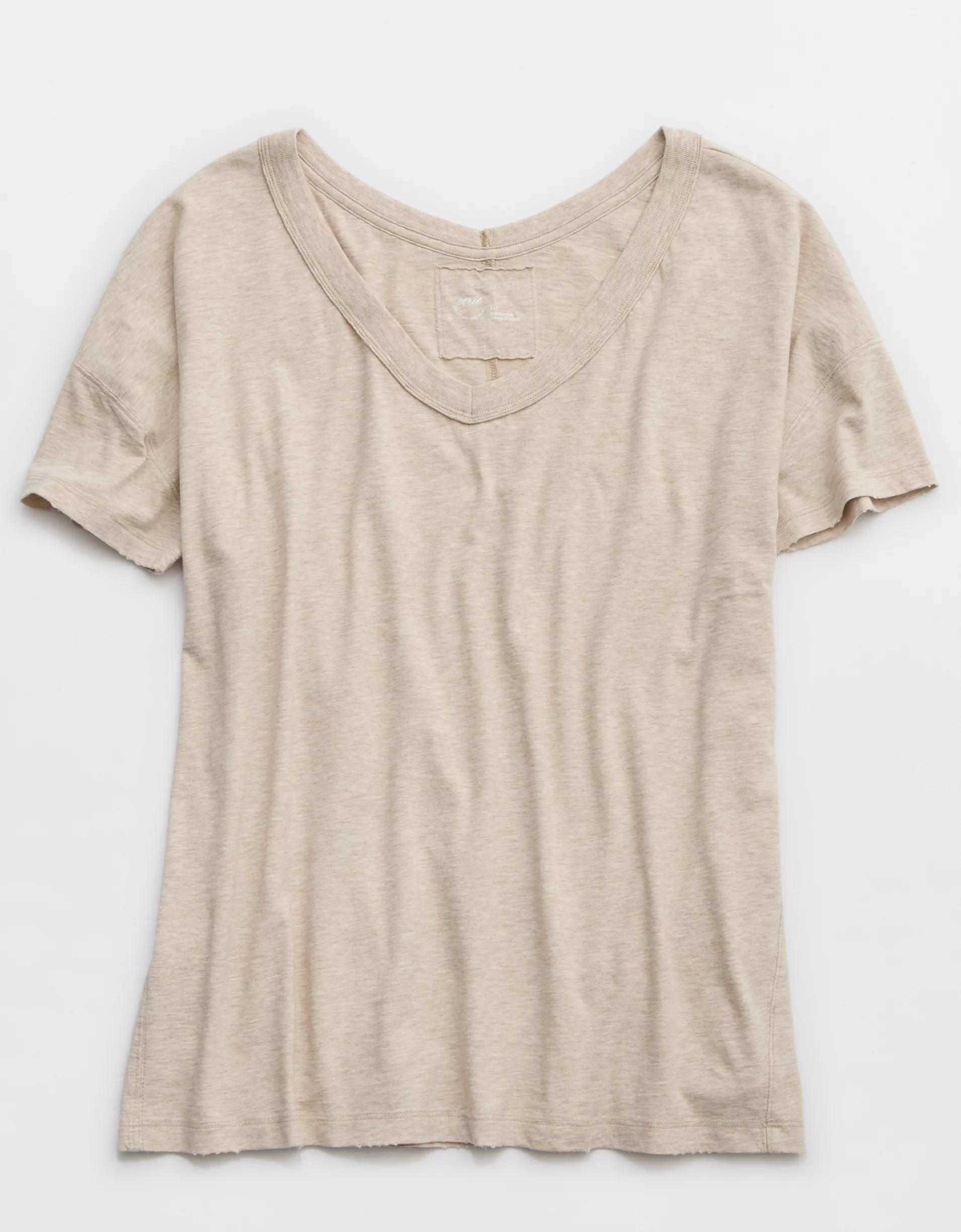 Aerie Oversized V-Neck Boyfriend T-Shirt Product Image