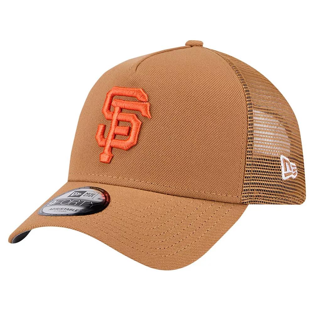 Men's New Era Brown San Francisco Giants A-Frame Trucker 9FORTY Adjustable Hat Product Image