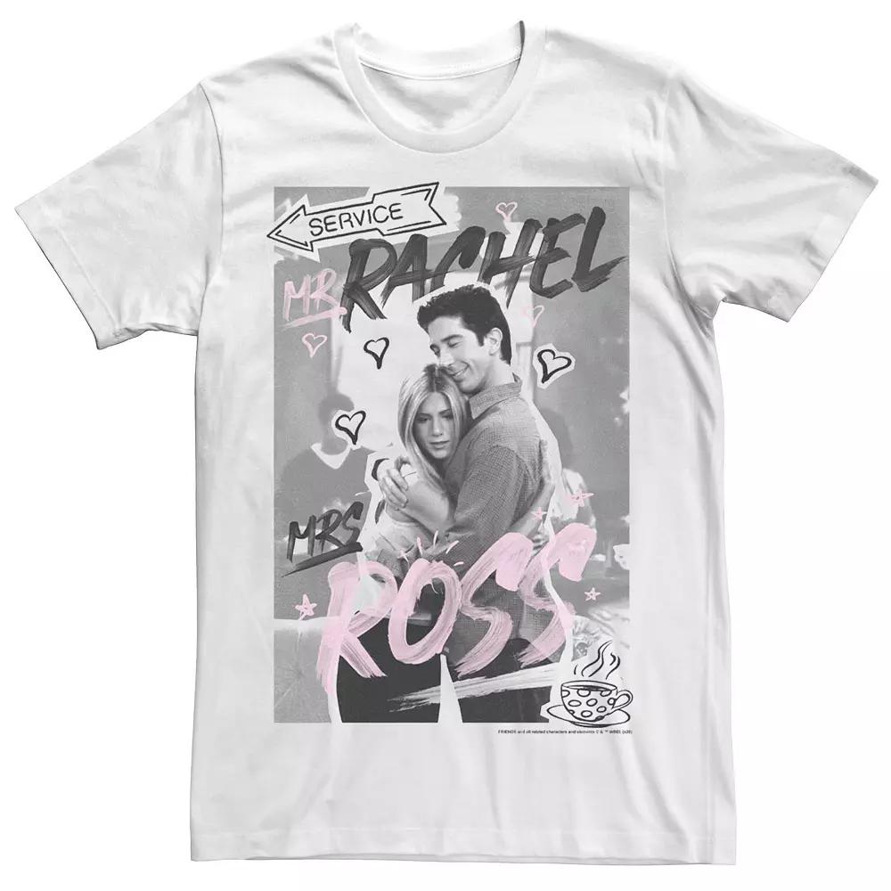 Men's Friends Rachel And Ross Love Poster Tee, Size: 3XL, White Product Image