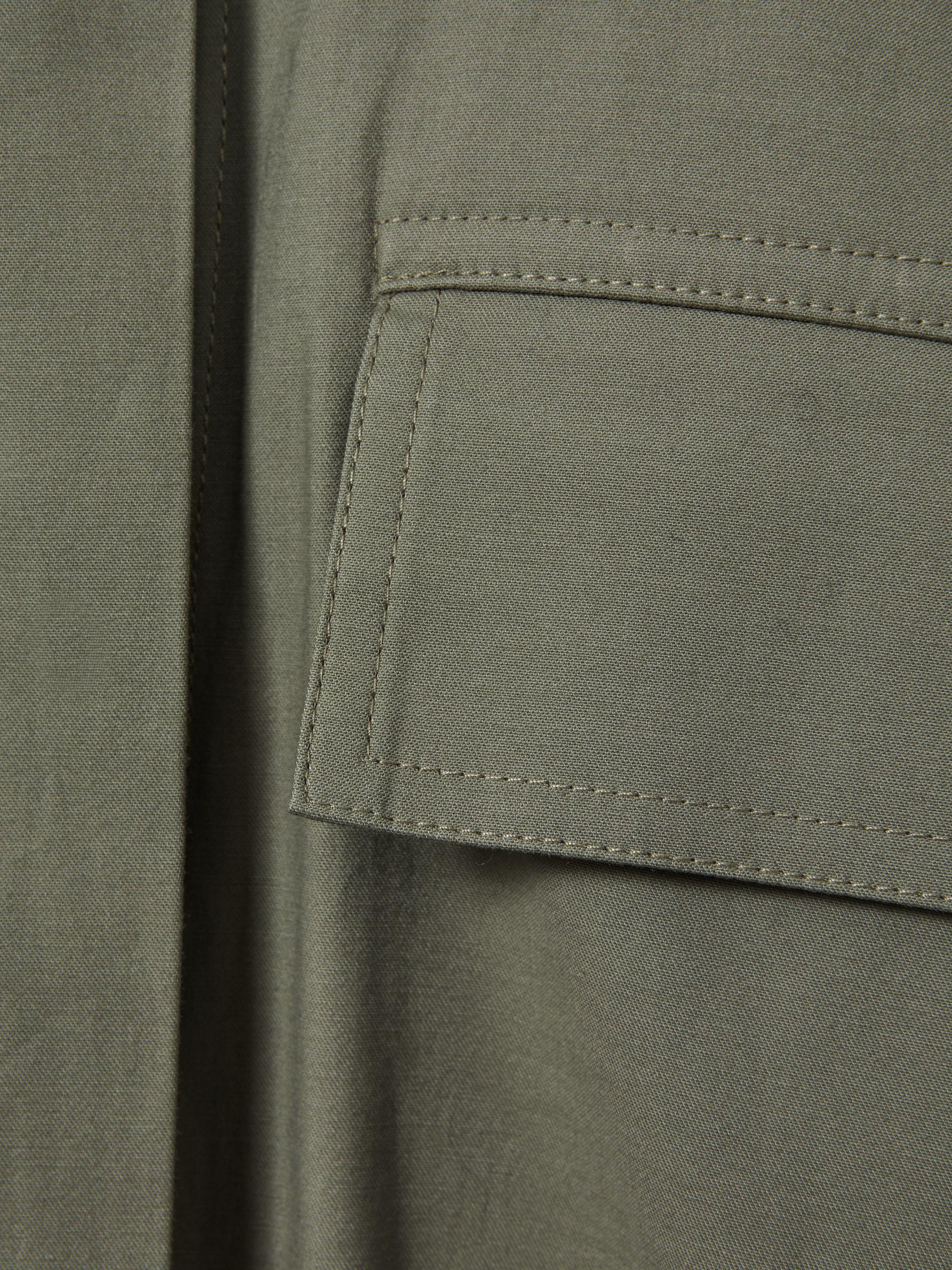 Pleated Belted Mini Dress in Khaki Product Image