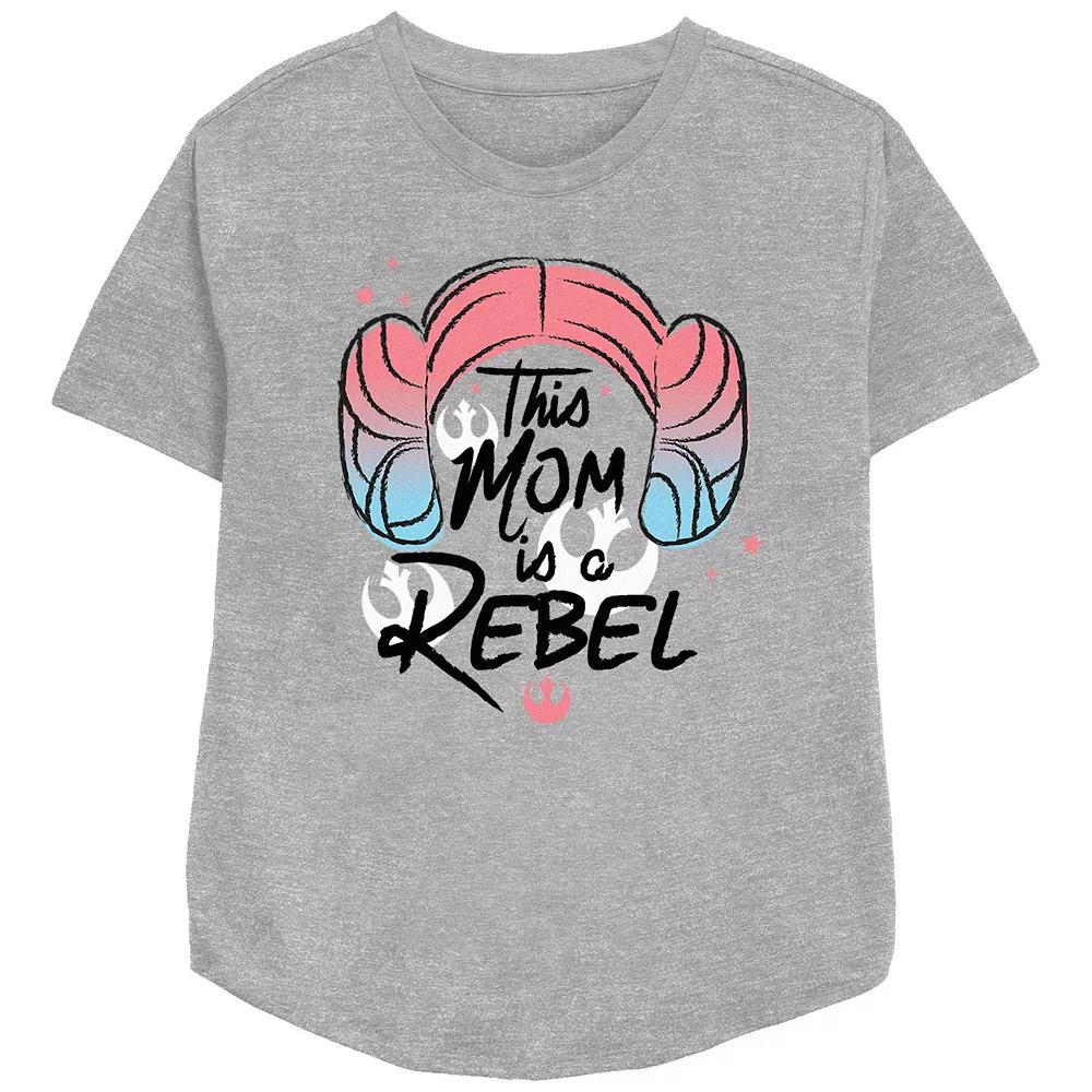 Women's Star Wars This Mom Is A Rebel Relaxed Fit Graphic Tee,  Product Image