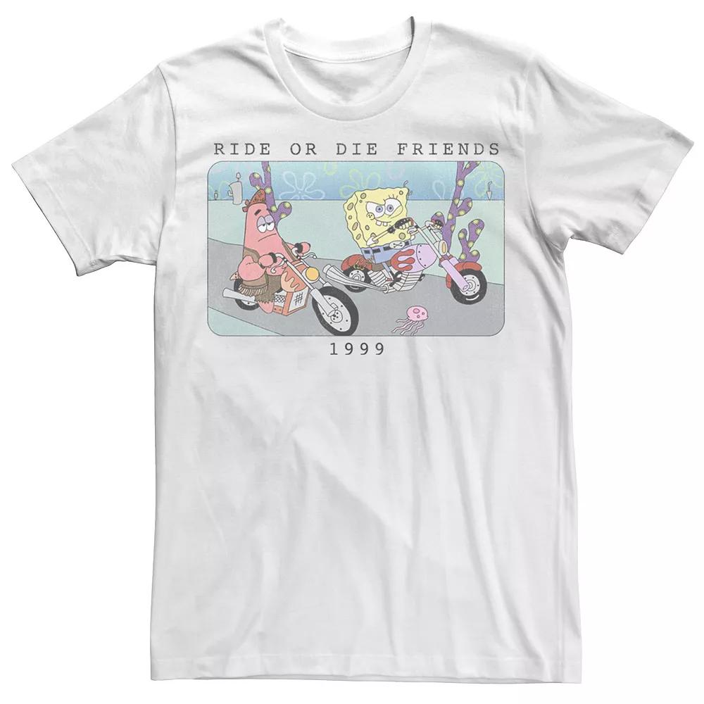 Men's Nickelodeon SpongeBob SquarePants Ride Or Die Friends 1999 Portrait Graphic Tee,  Product Image