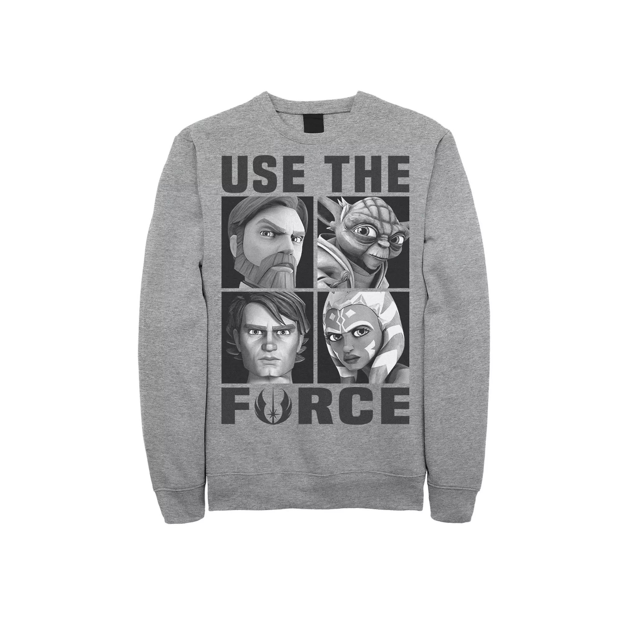 Men's Star Wars: Clone Wars Use The Force Character Box Up Sweatshirt,  Product Image