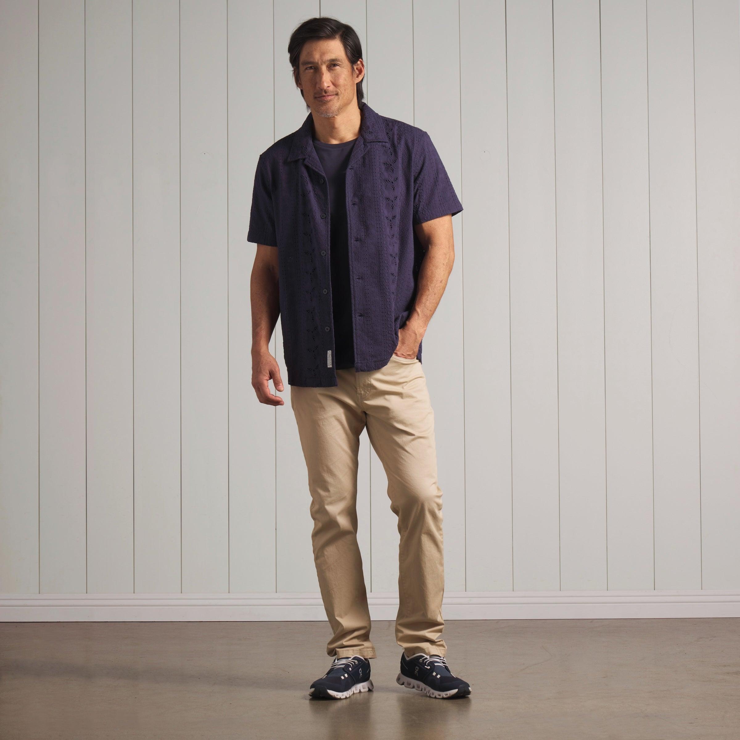 The Resort Embroidered Shirt - Graphite Product Image