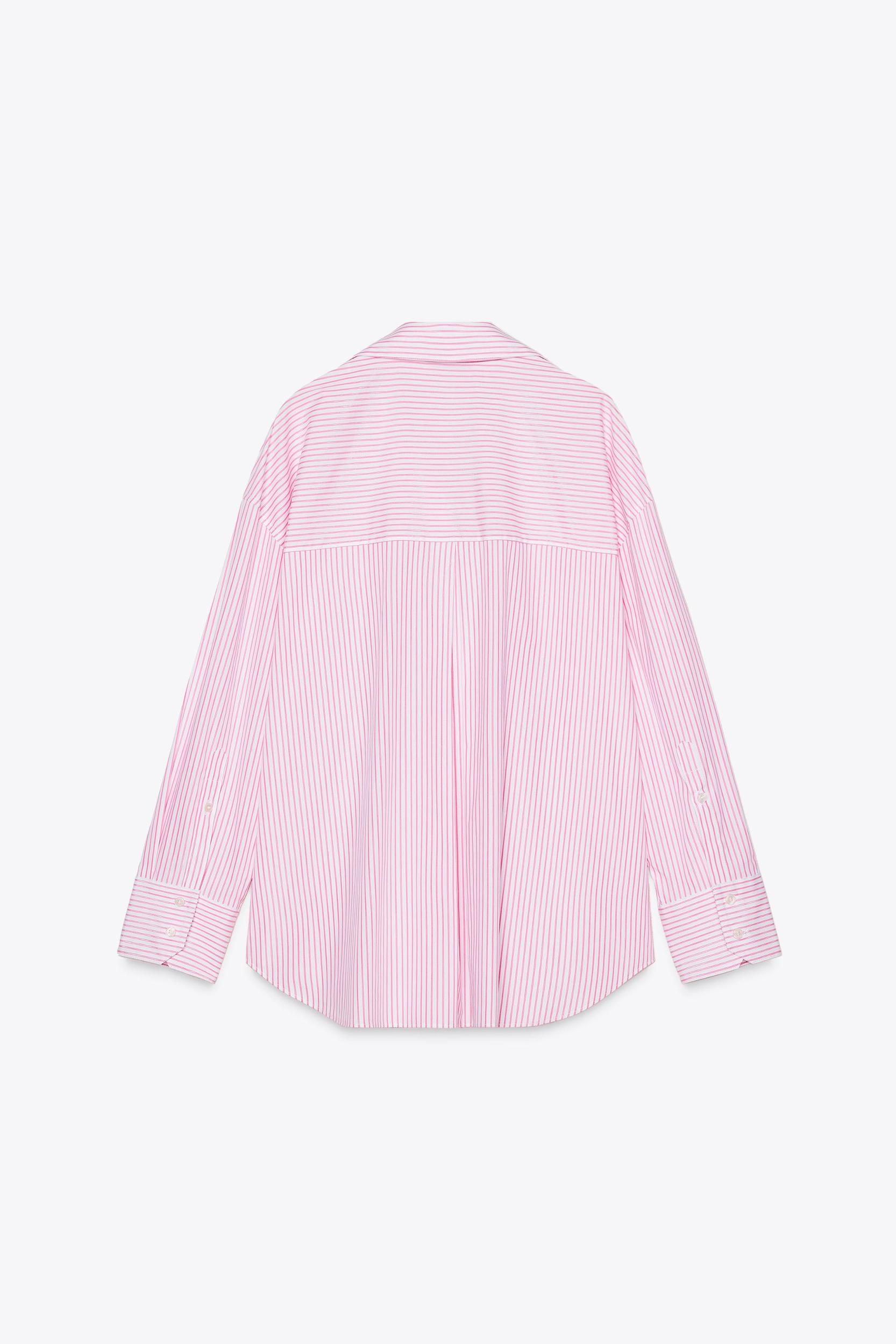 METALLIC THREAD STRIPED POPLIN SHIRT Product Image