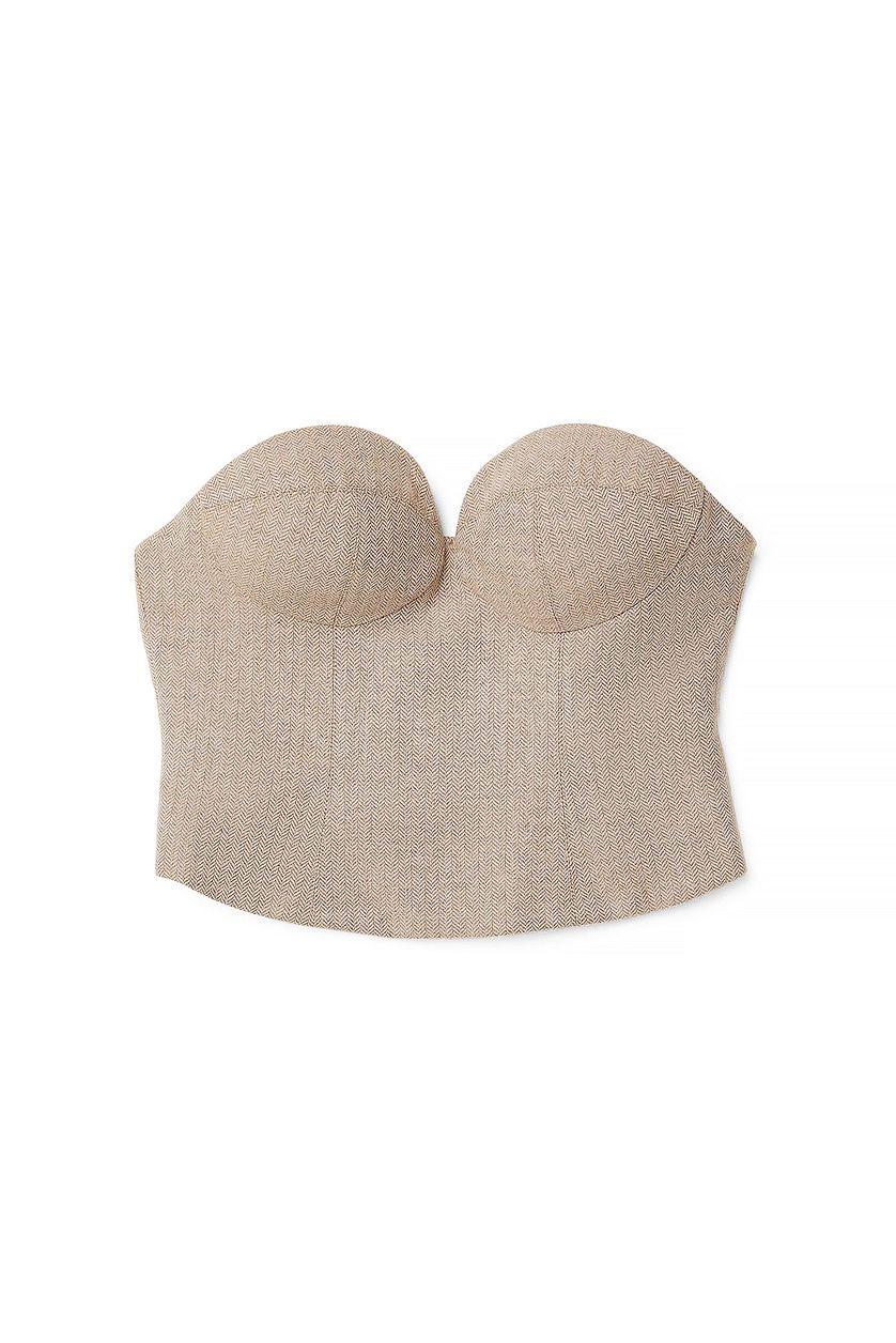 Heartshaped Corset Top Beige Product Image