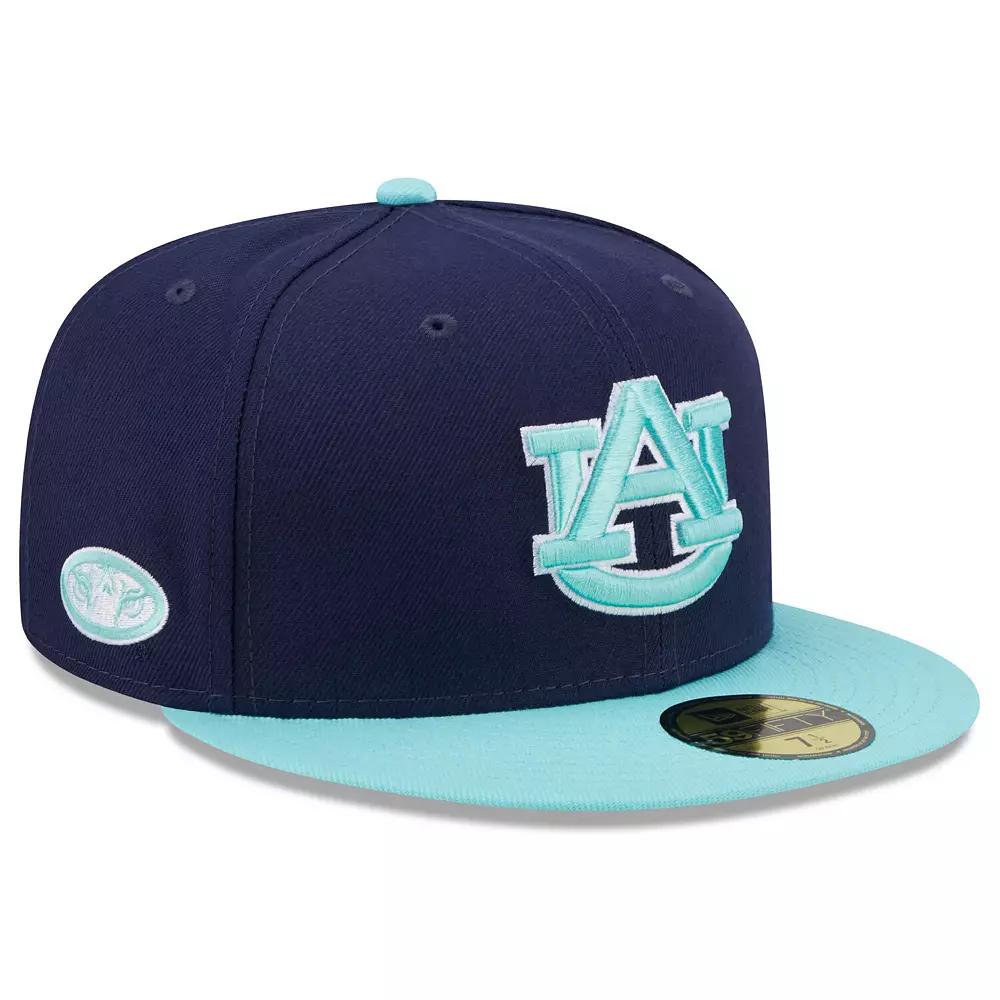 Men's New Era Navy/Light Blue Auburn Tigers 59FIFTY Fitted Hat,  Product Image