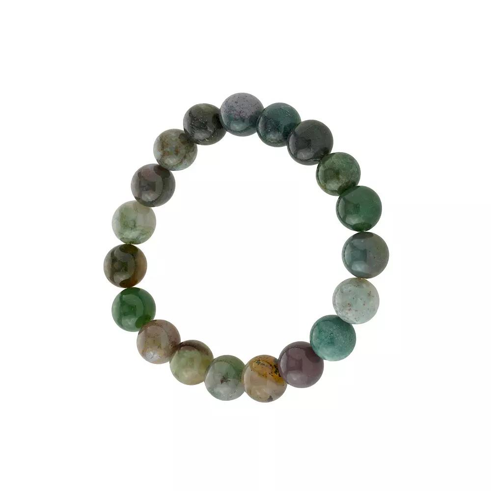 Main and Sterling 10 mm Gemstone Bead Bracelet, Women's, Size: 7", Black Product Image