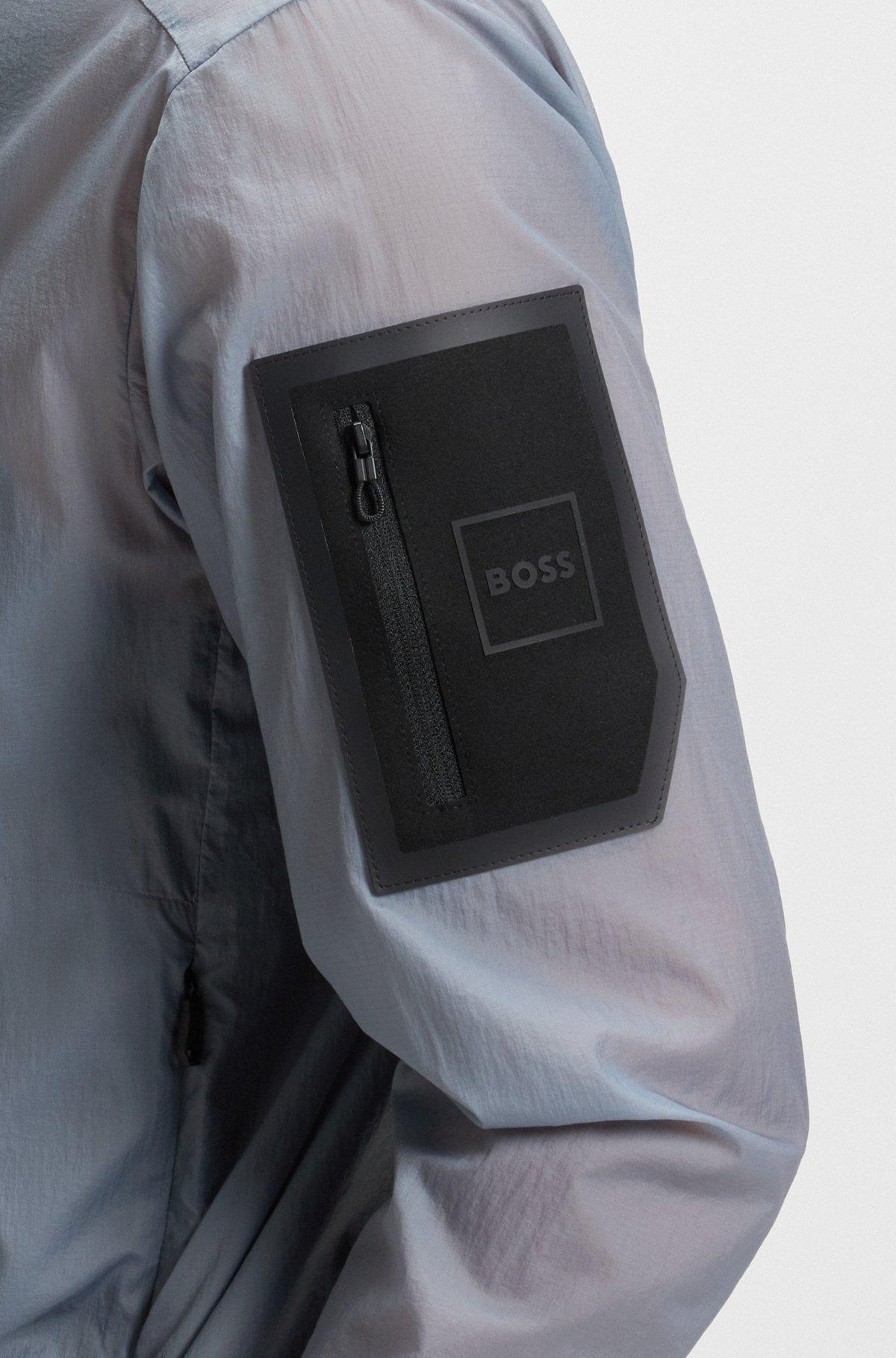 BOSS - Packable water-repellent jacket in lightweight ripstop fabric - Dark Grey Product Image