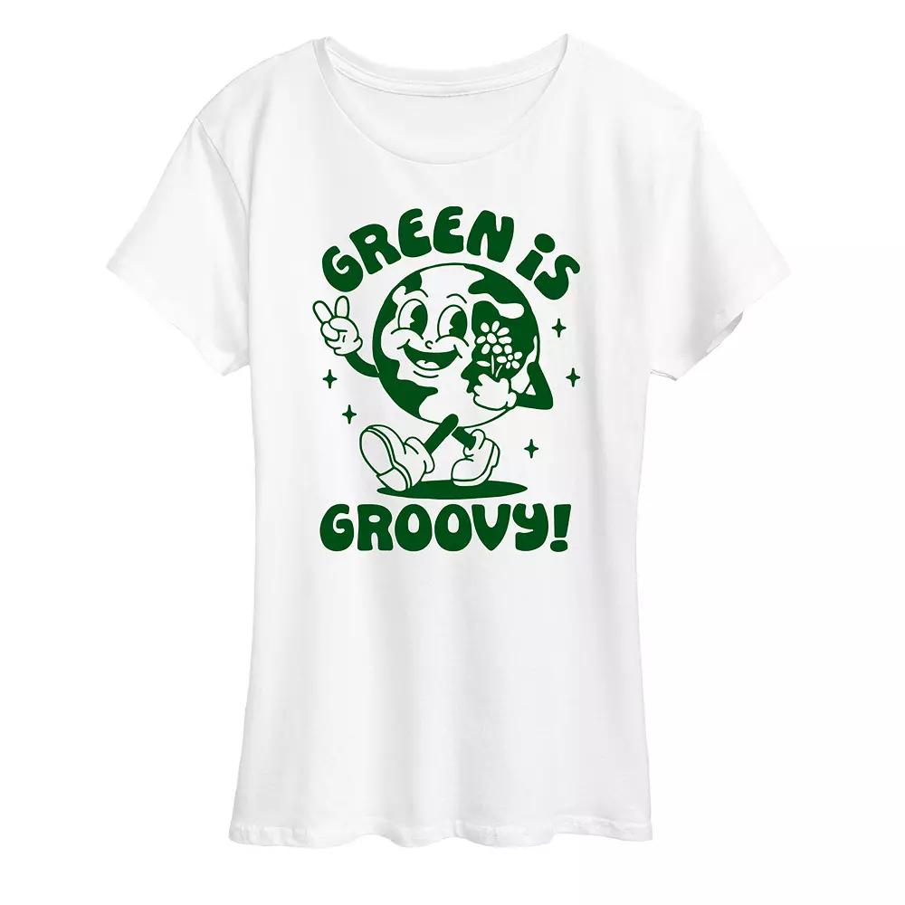 Women's Green is Groovy Graphic Tee,  Product Image