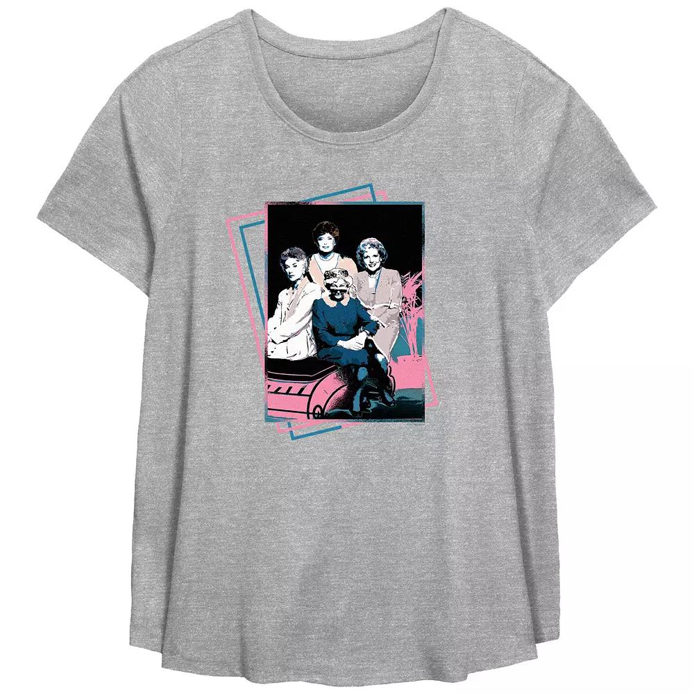 Plus Size The Golden Girls Pop Art Portrait Flowy Graphic Tee, Women's, Size: 0X, Grey Gray Product Image