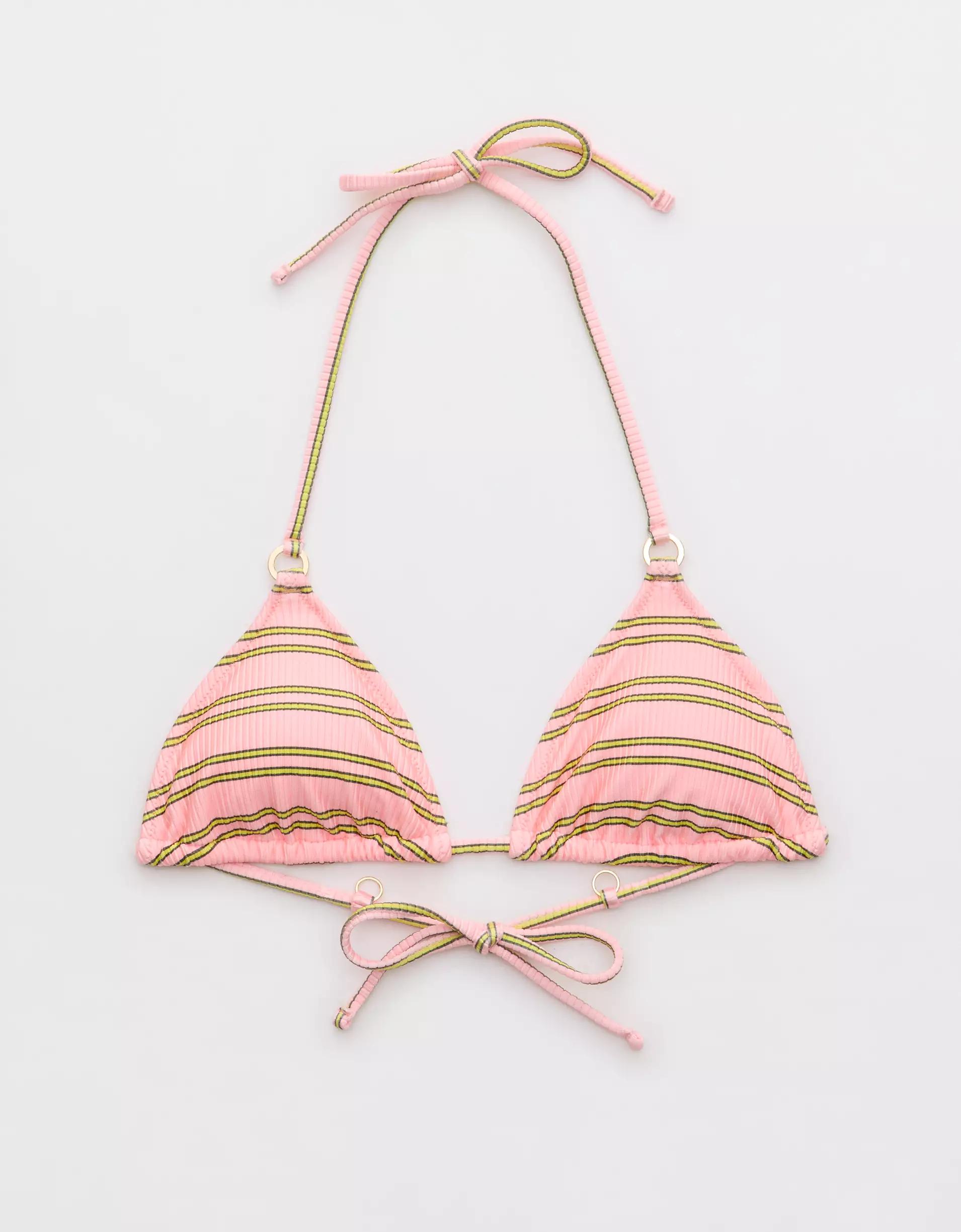 Aerie Shine Rib String Triangle Bikini Top Product Image