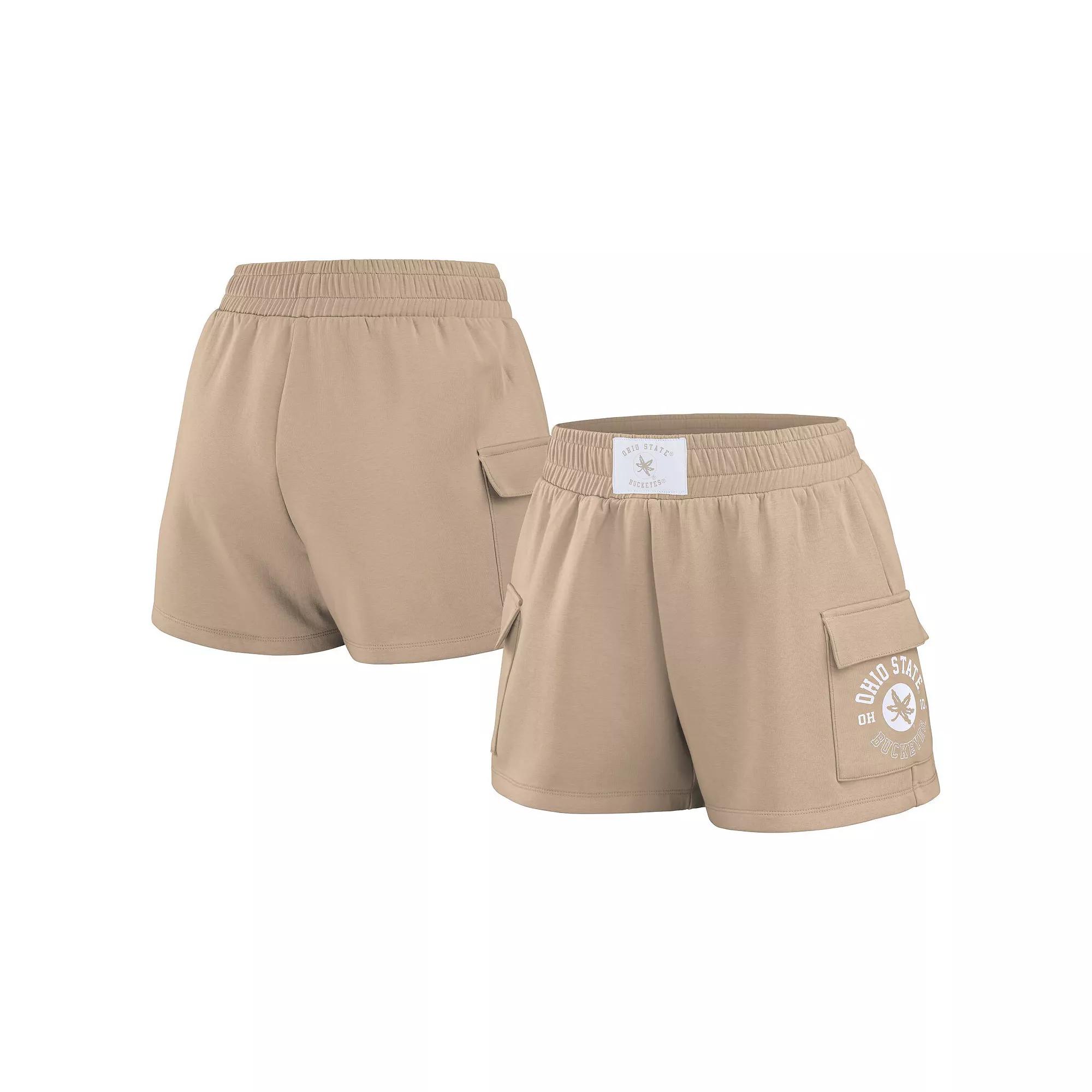 Women's WEAR by Erin Andrews Tan Alabama Crimson Tide Neutral Shorts, Size: Medium, Team Product Image