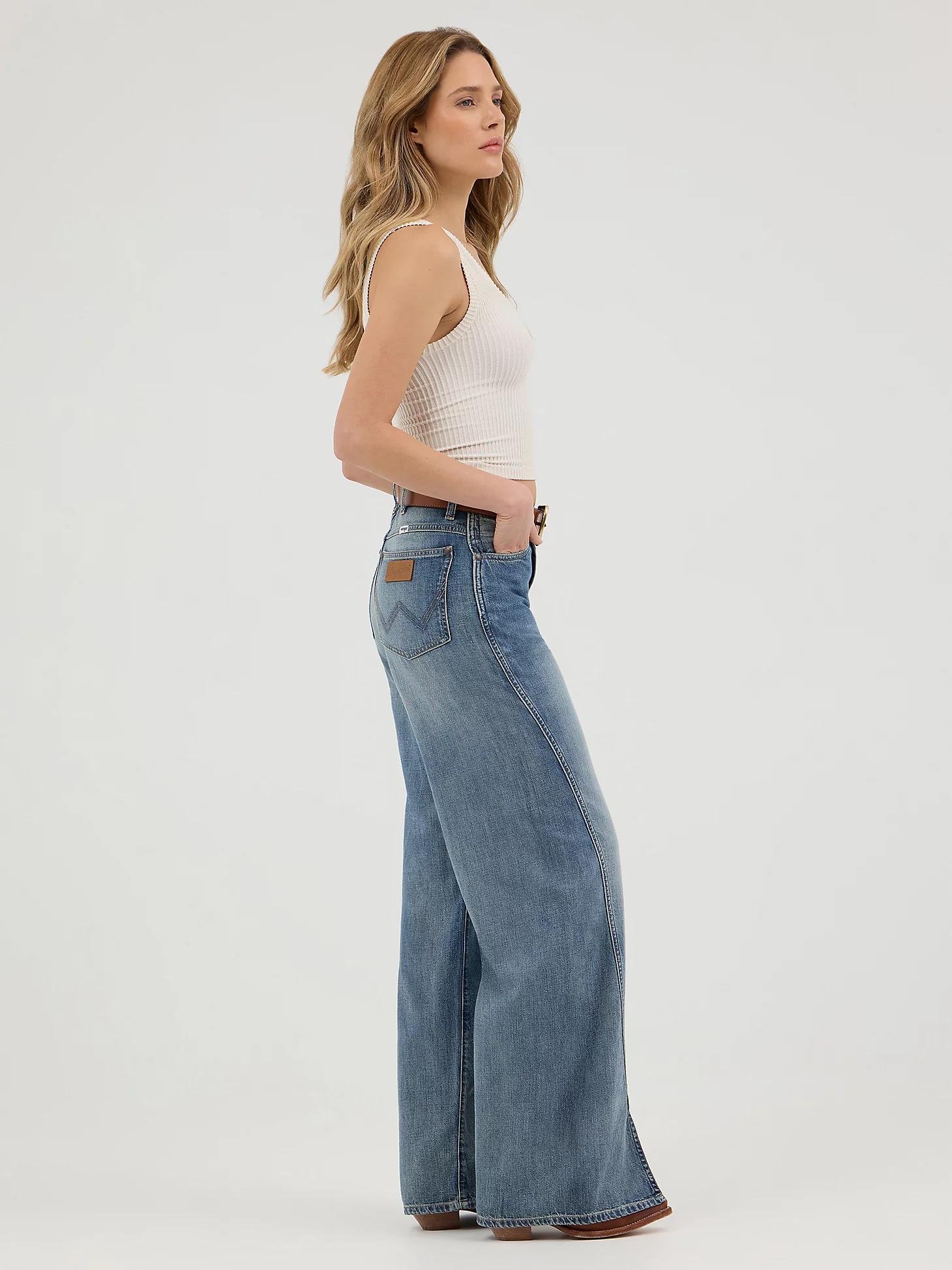 Women's Loose Spat Jean in Green Wash Product Image