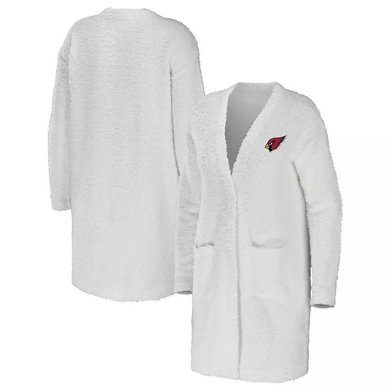 Women's WEAR by Erin Andrews Cream Arizona Cardinals Cozy Lounge Cardigan Sweater,  Product Image