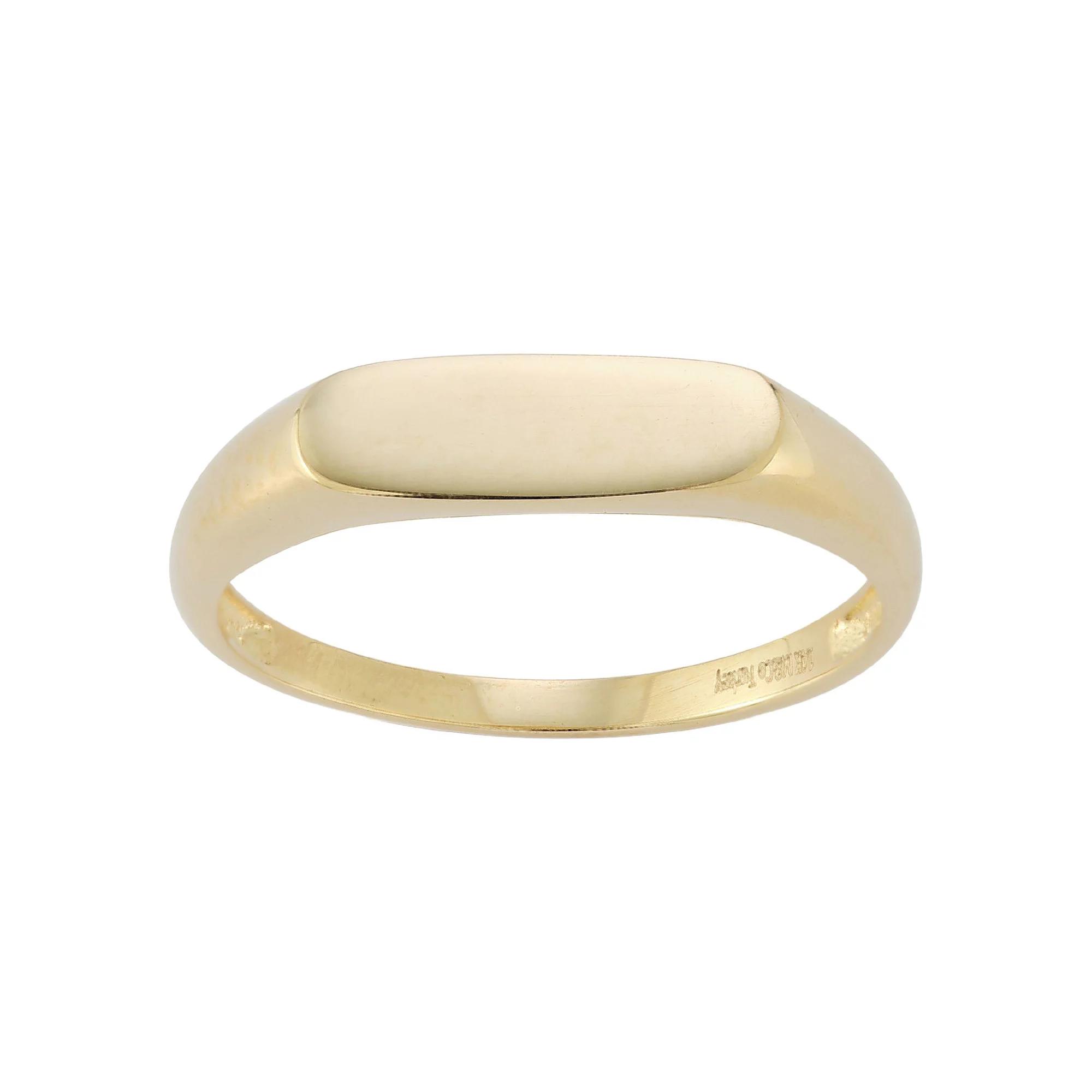 LUMINOR GOLD 14k Gold Bar Signet Ring, Women's, Size: 6 Product Image