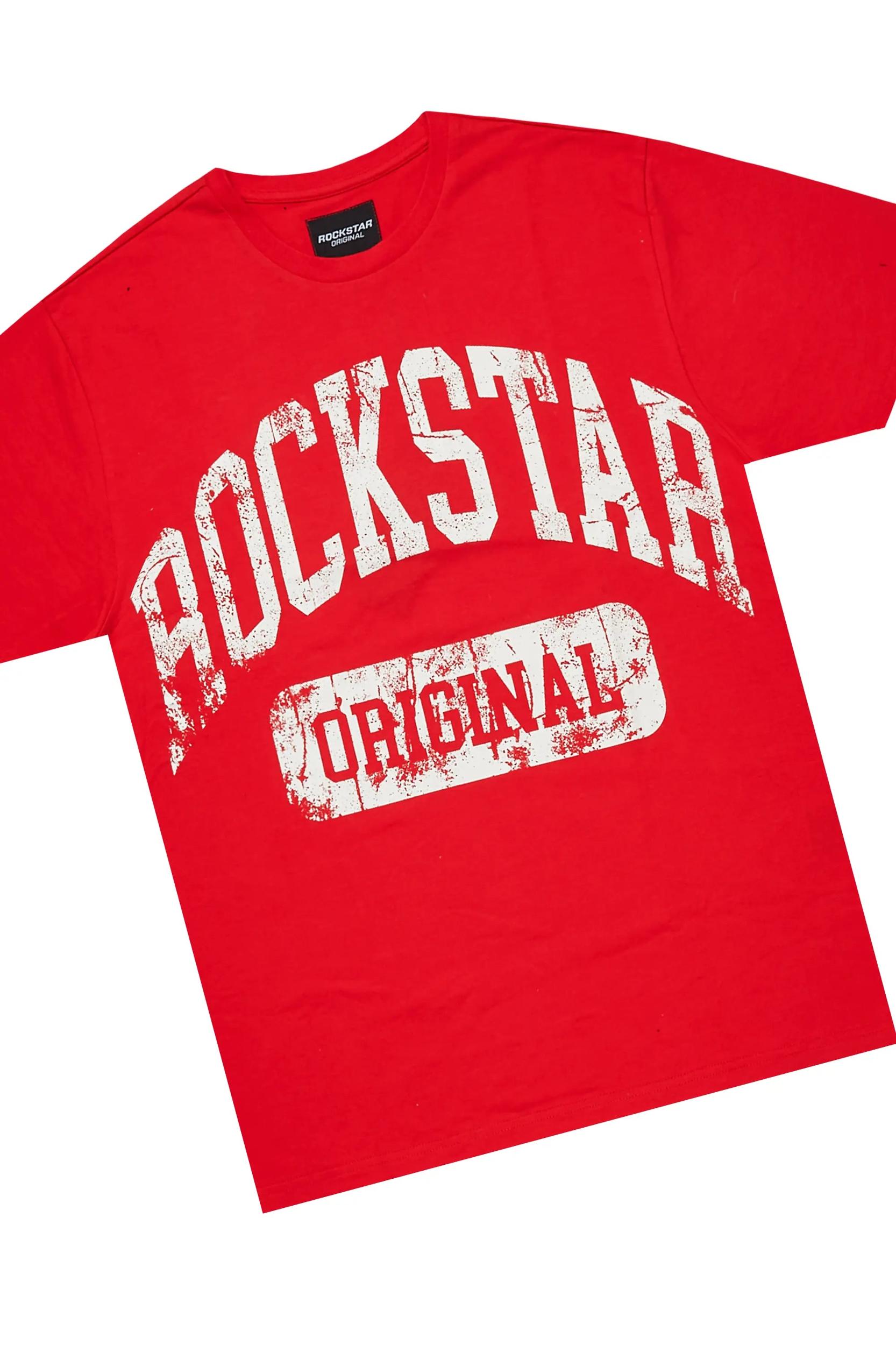 Members Red T-Shirt/Short Set Male Product Image