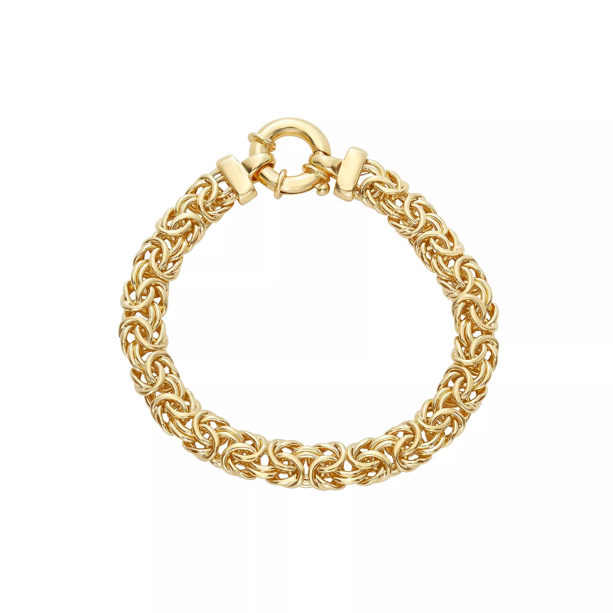 Jordan Blue Sterling Silver 7.5 in. Byzantine Chain Bracelet, Women's, Size: 7.5", 14k Gold Plate Product Image