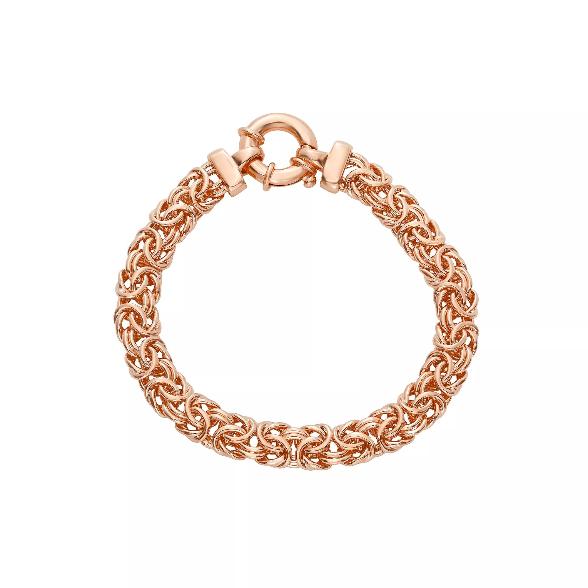 Jordan Blue Sterling Silver 7.5 in. Byzantine Chain Bracelet, Women's, Size: 7.5", 14k Gold Plate Product Image