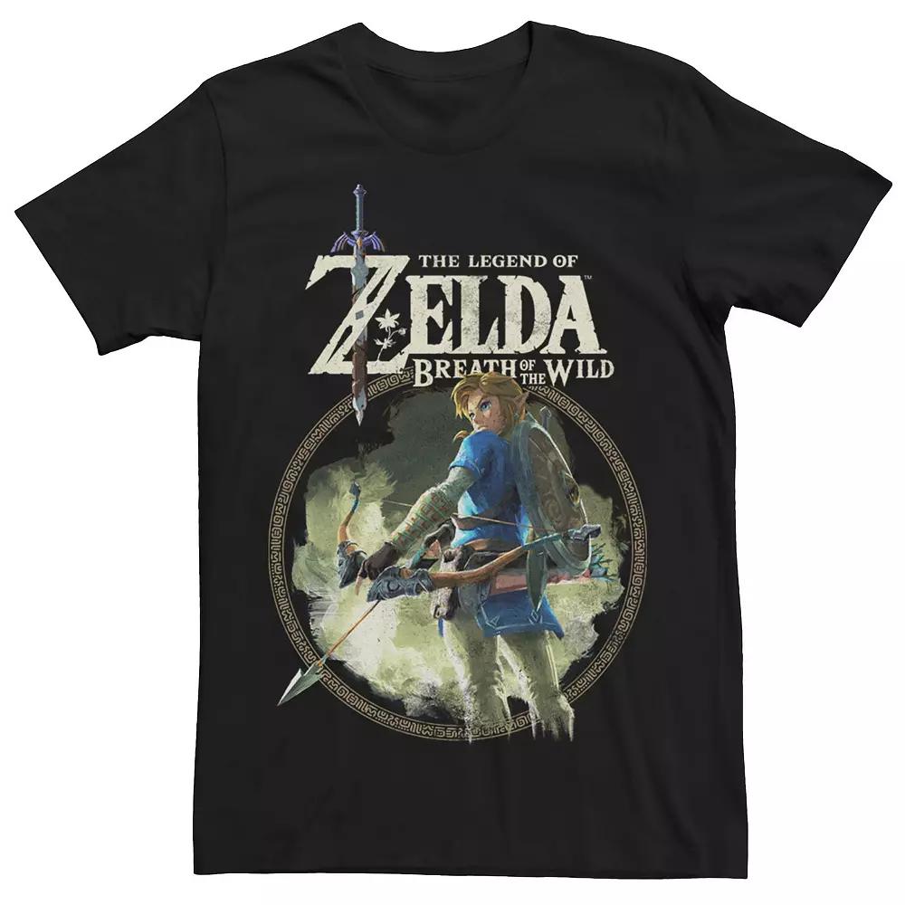 Men's The Legend Of Zelda Breath Of The Wild Link Circle Portrait Graphic Tee, Size: XL, Black Product Image
