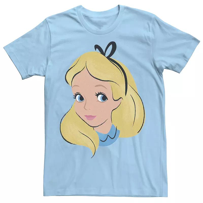 Disney's Alice In Wonderland Alice Men's Big Face Tee, Size: Large, Light Blue Product Image