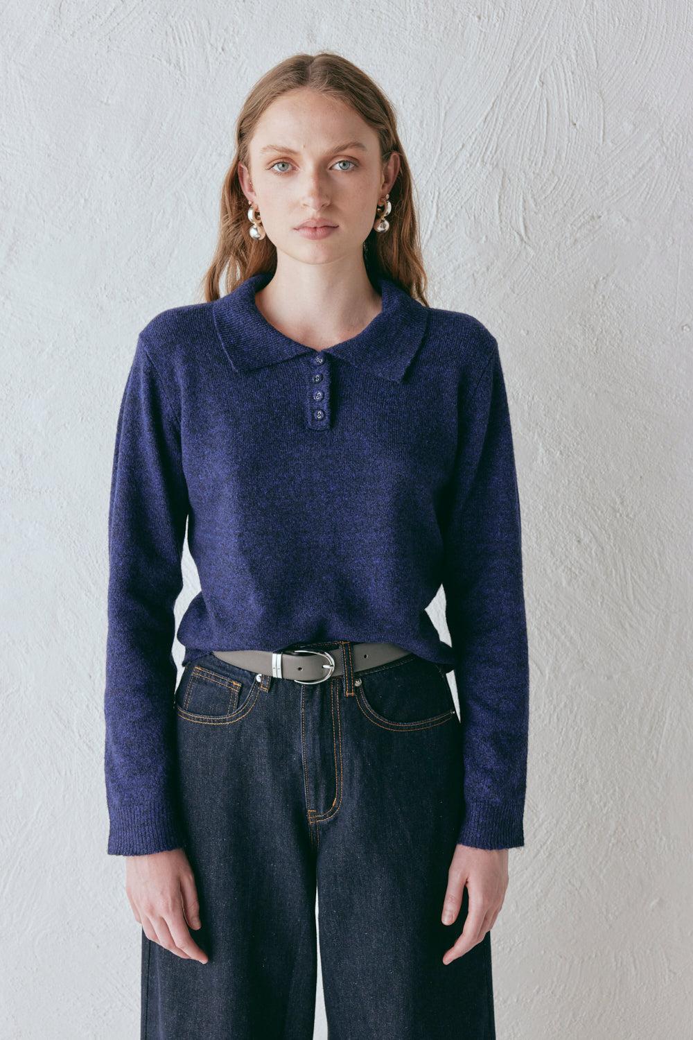 Bronte Knit Jumper Navy Marle Product Image
