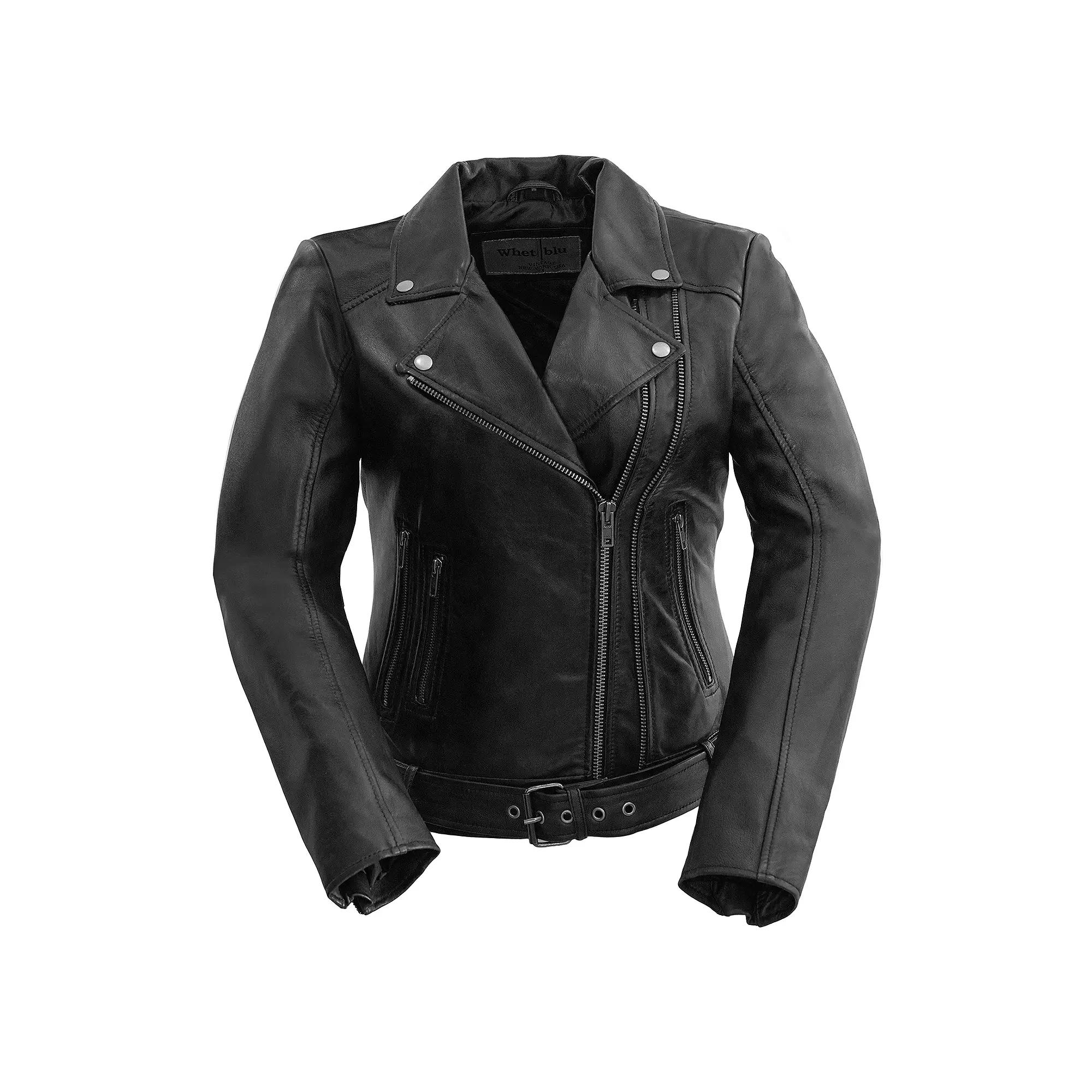 Women's Whet Blu Chloe Asymmetrical Leather Jacket,  Product Image