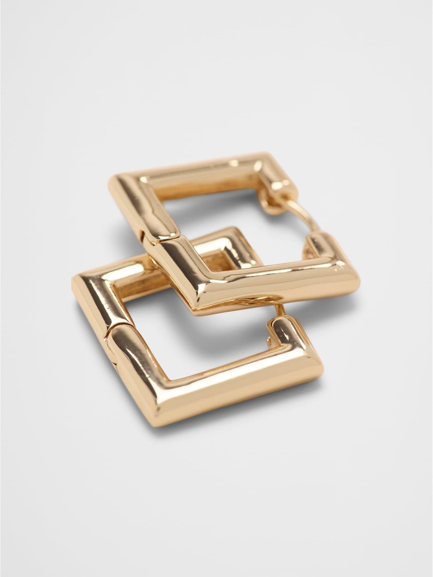 Square Huggie Earrings Product Image