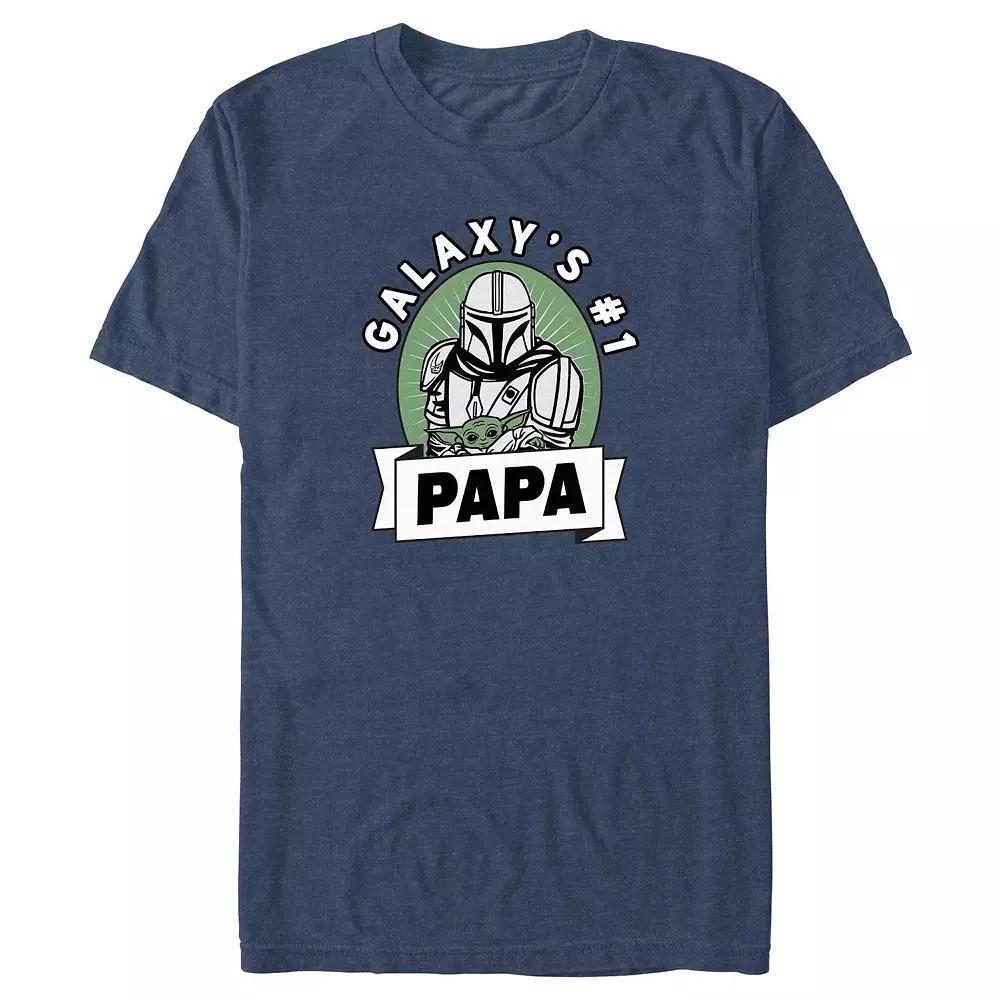 Big & Tall The Mandalorian Galaxy's #1 Papa Graphic Tee, Men's, Size: XL Tall, Navy Grey Product Image