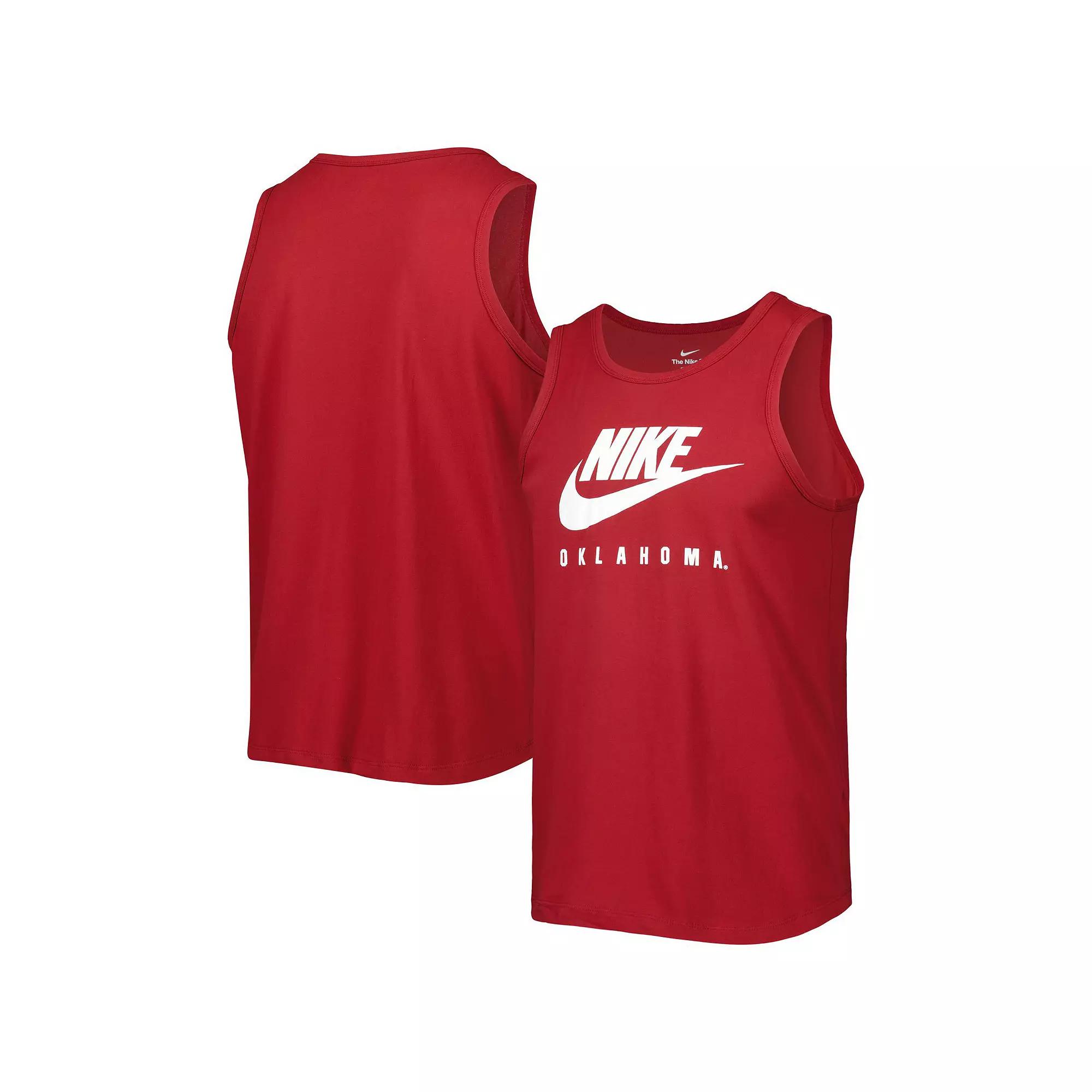 Men's Nike Crimson Oklahoma Sooners Futura Performance Scoop Neck Tank Top, Size: Medium, Red Product Image