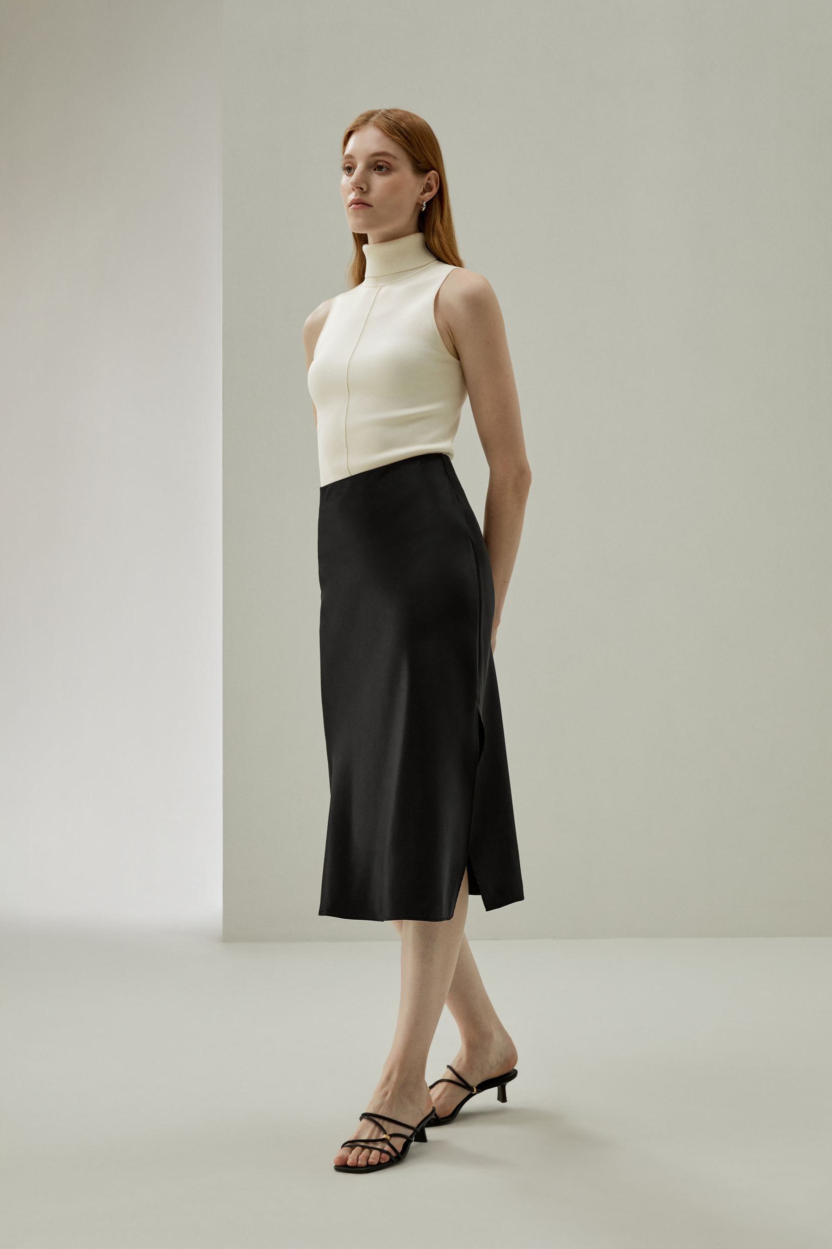 Minimalist Aesthetic Silk Poppy Skirt Product Image