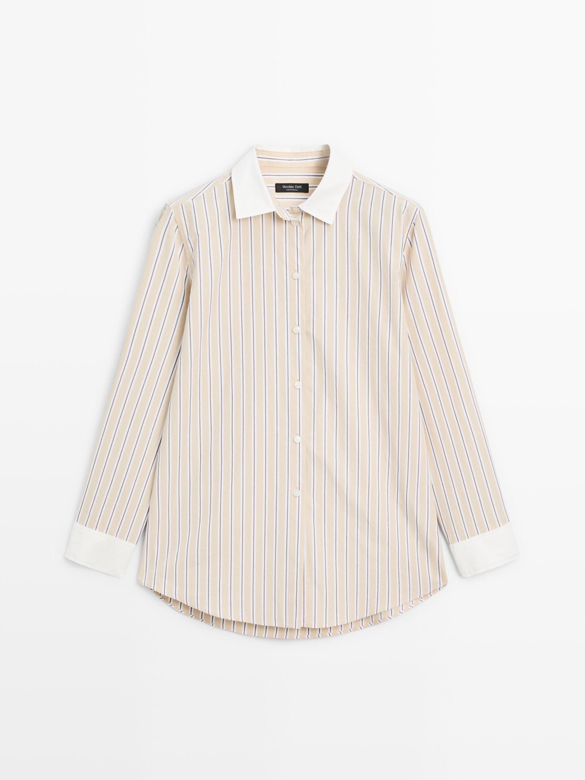 Striped shirt with contrast detail Product Image
