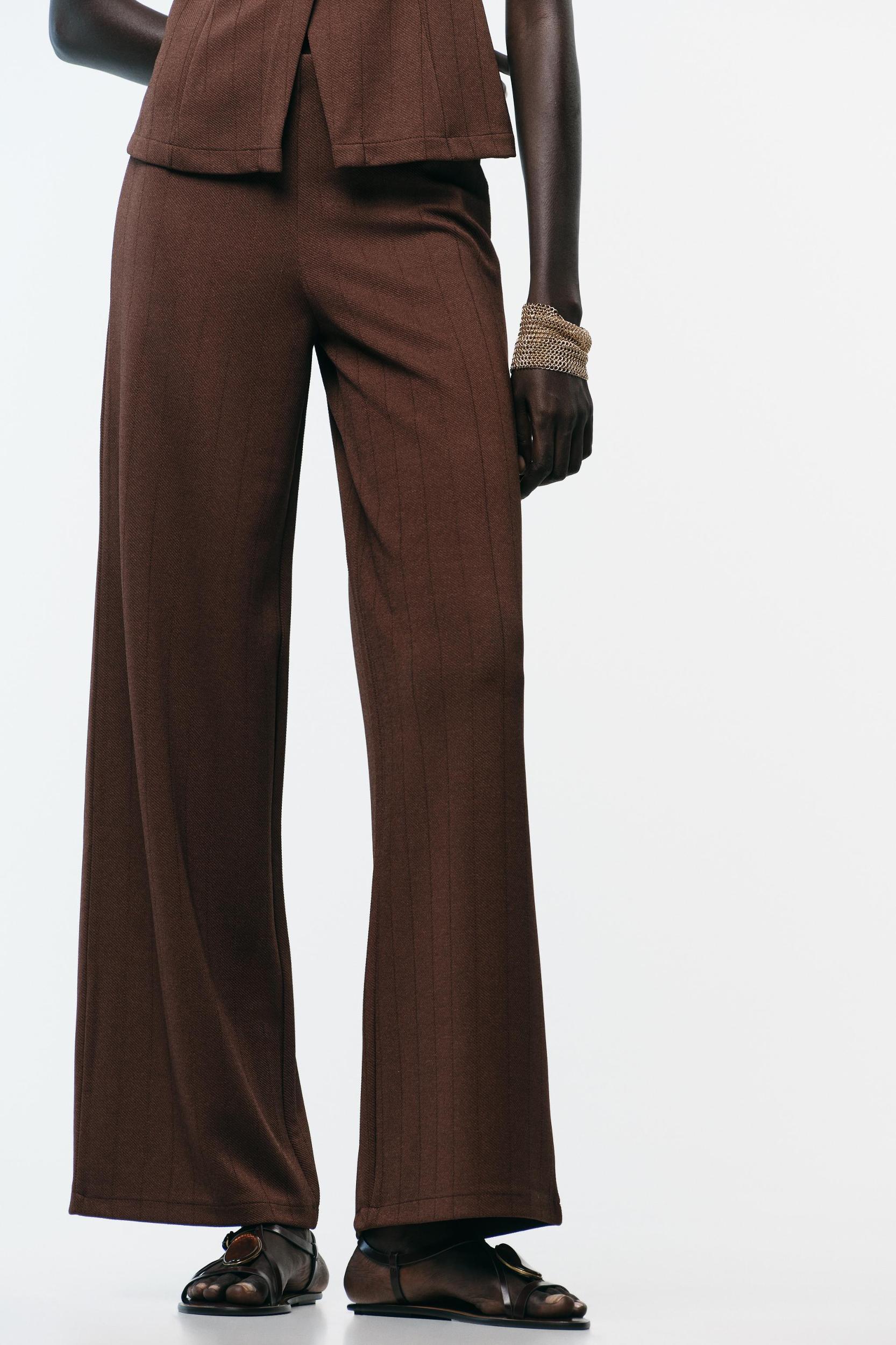 TWILL WIDE LEG PANTS Product Image