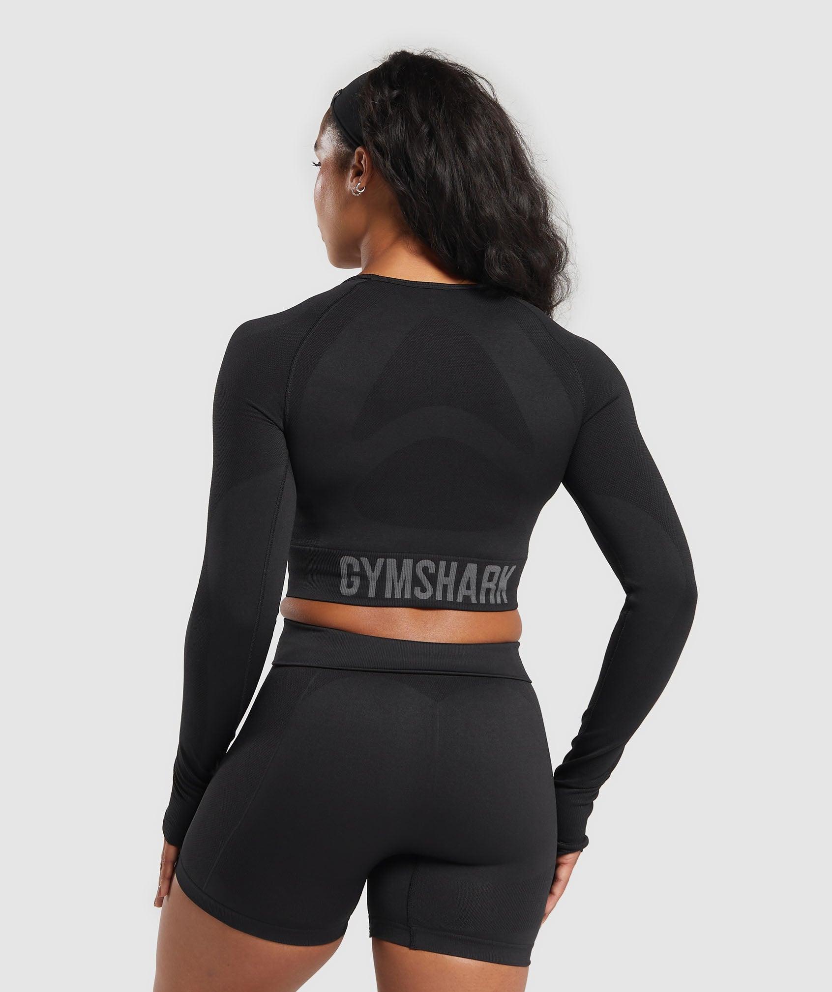 Gymshark Flex Long Sleeve Crop Top - Black Female Product Image