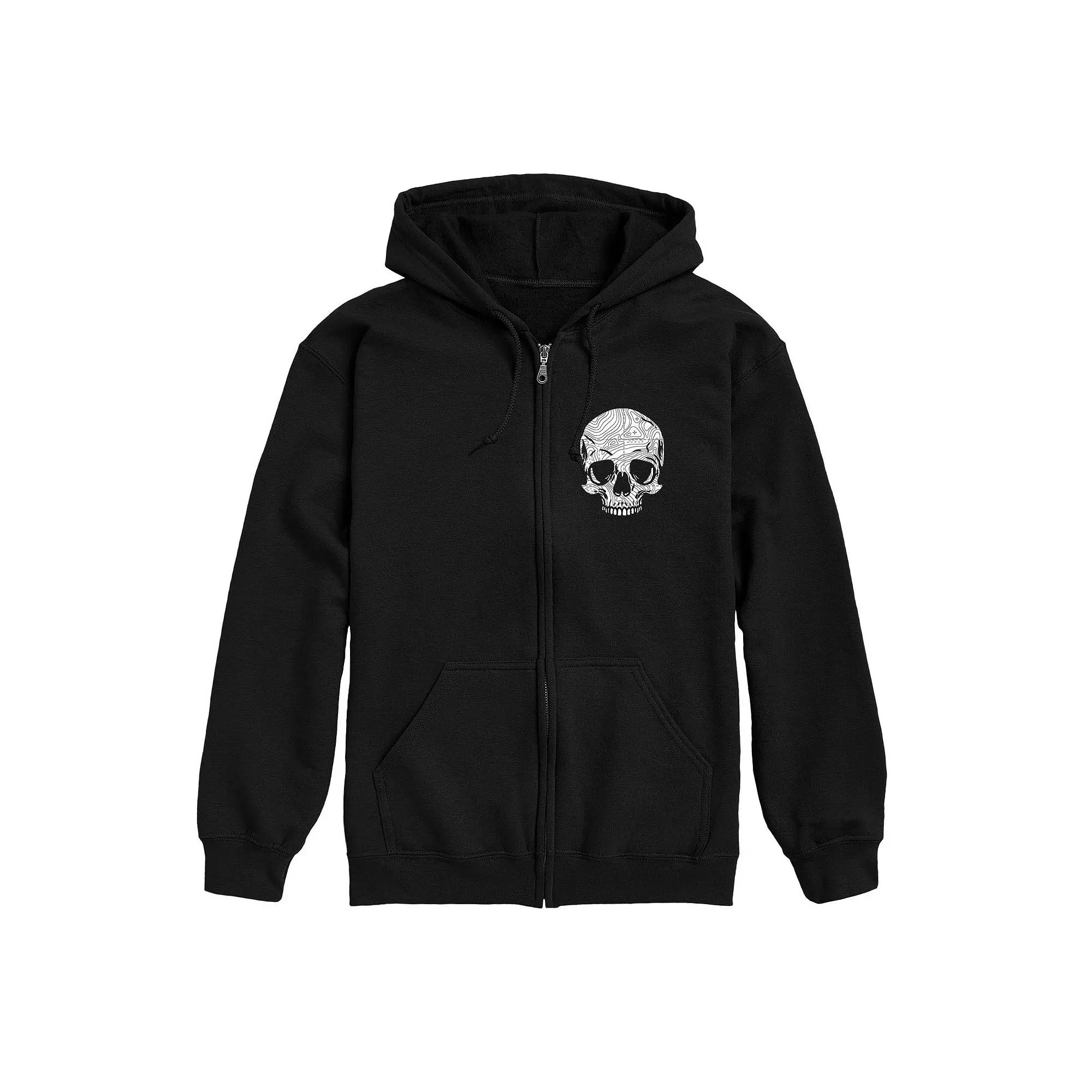 Men's Road Map Skull Zip Hoodie,  Product Image