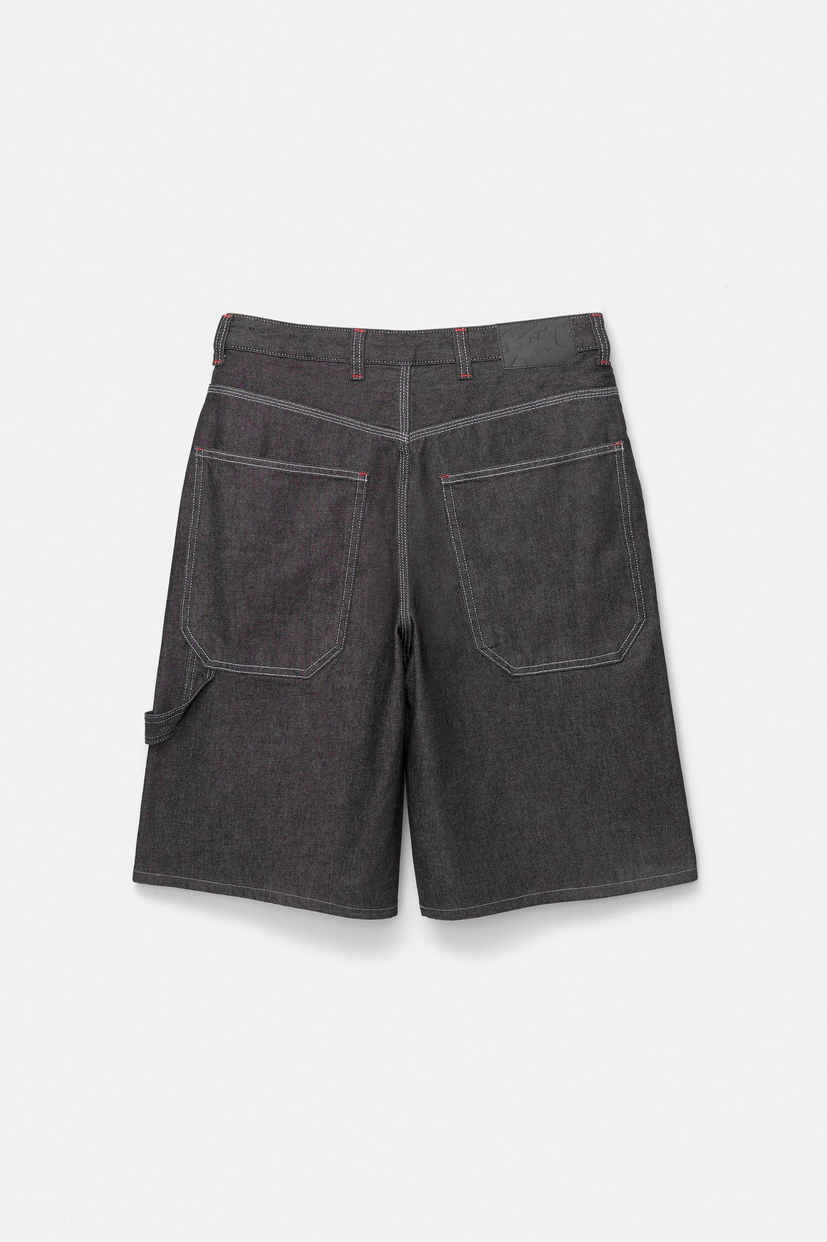 Super baggy denim carpenter Bermuda shorts Product Image