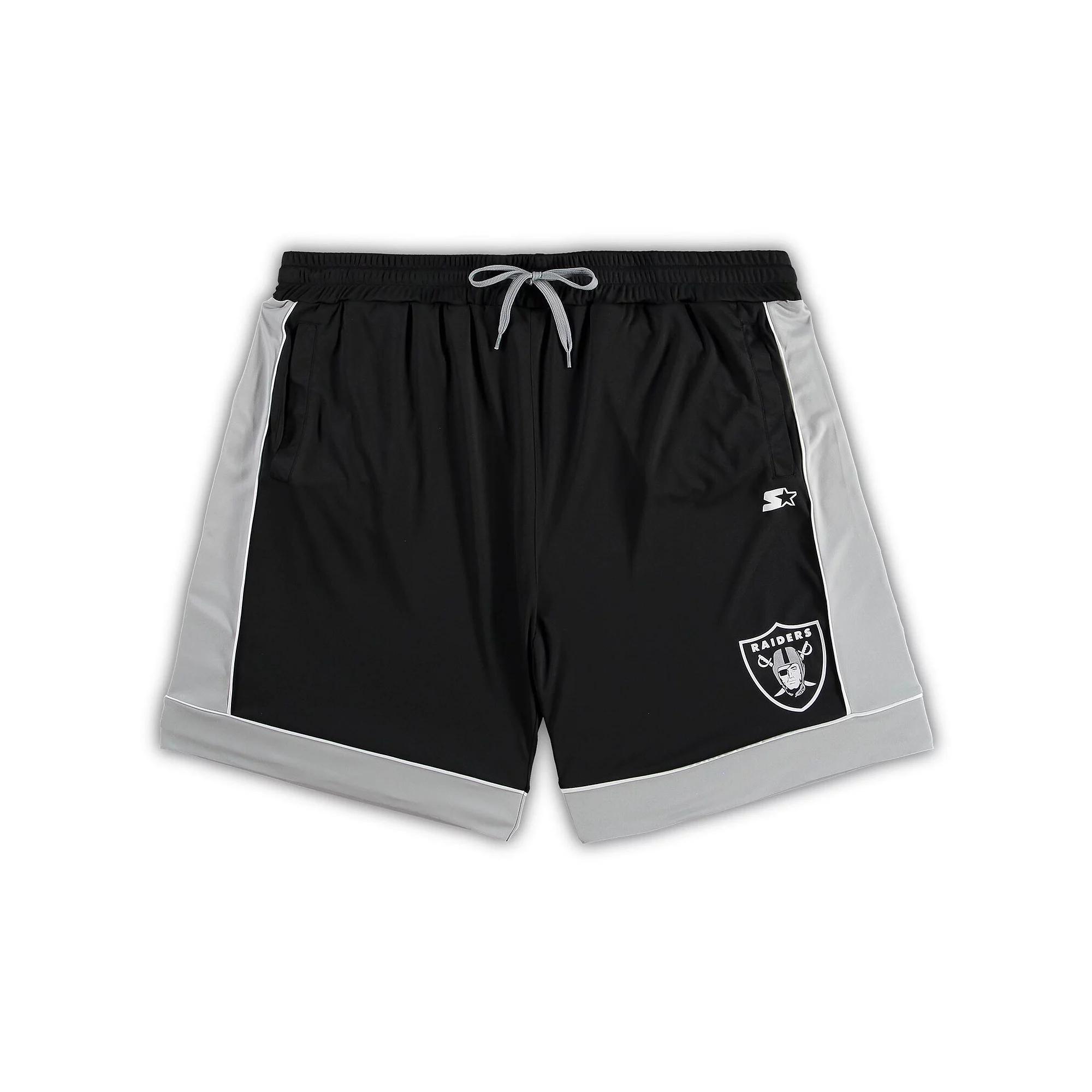 Men's Starter Black/Silver Las Vegas Raiders Fan Favorite Fashion Shorts,  Product Image
