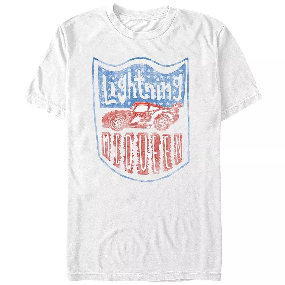 Disney's Cars Lightning McQueen Americana Badge Men's Graphic Tee,  Product Image