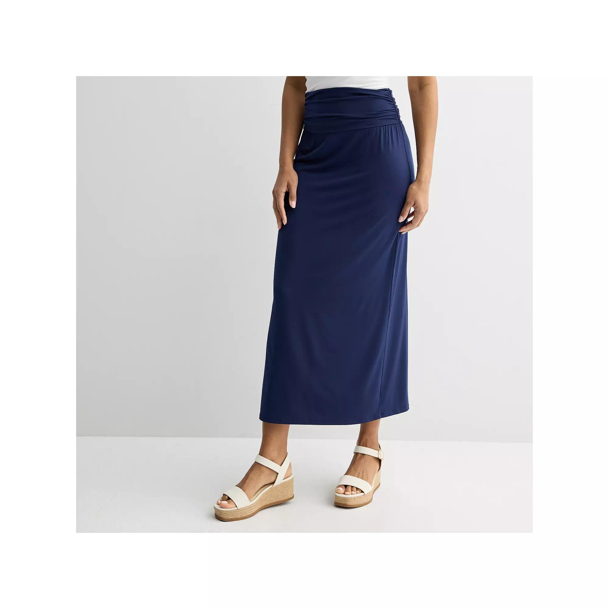 Womens Apt. 9 Pull-On Maxi Skirt Blue Product Image